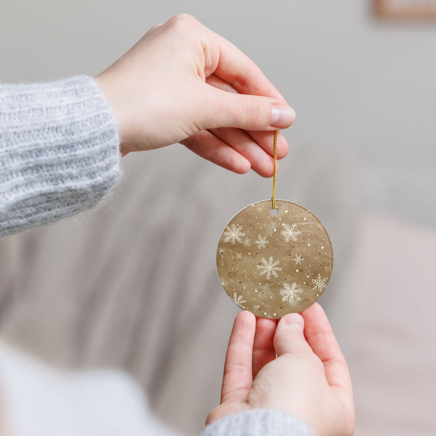 Ceramic Snowflake Ornament, Holiday Decoration, Winter Decor, Christmas Tree Ornament, Gift for Loved Ones