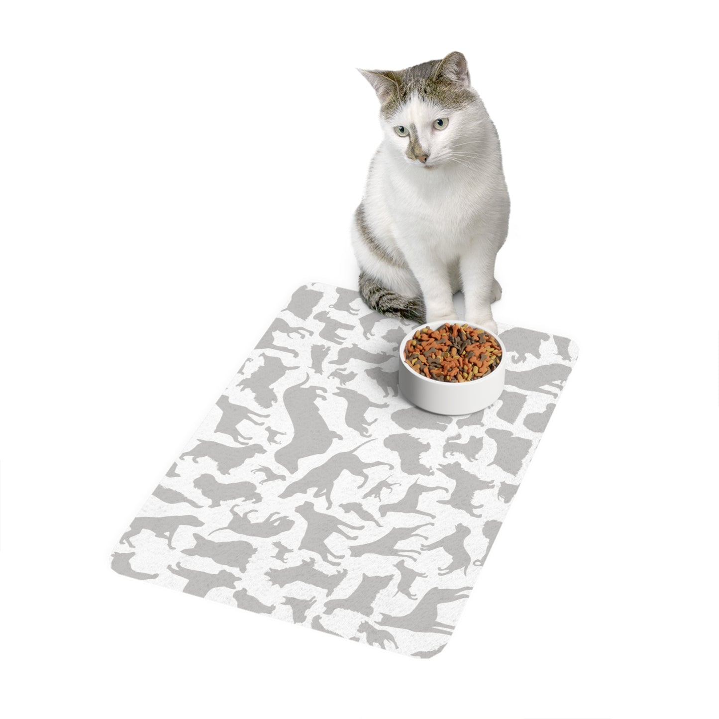 Stylish Pet Food Mat (12x18) - Dog Lovers Gift, Modern Pet Decor, Cute Feeding Station, Pet Supplies, Cat and Dog Mat