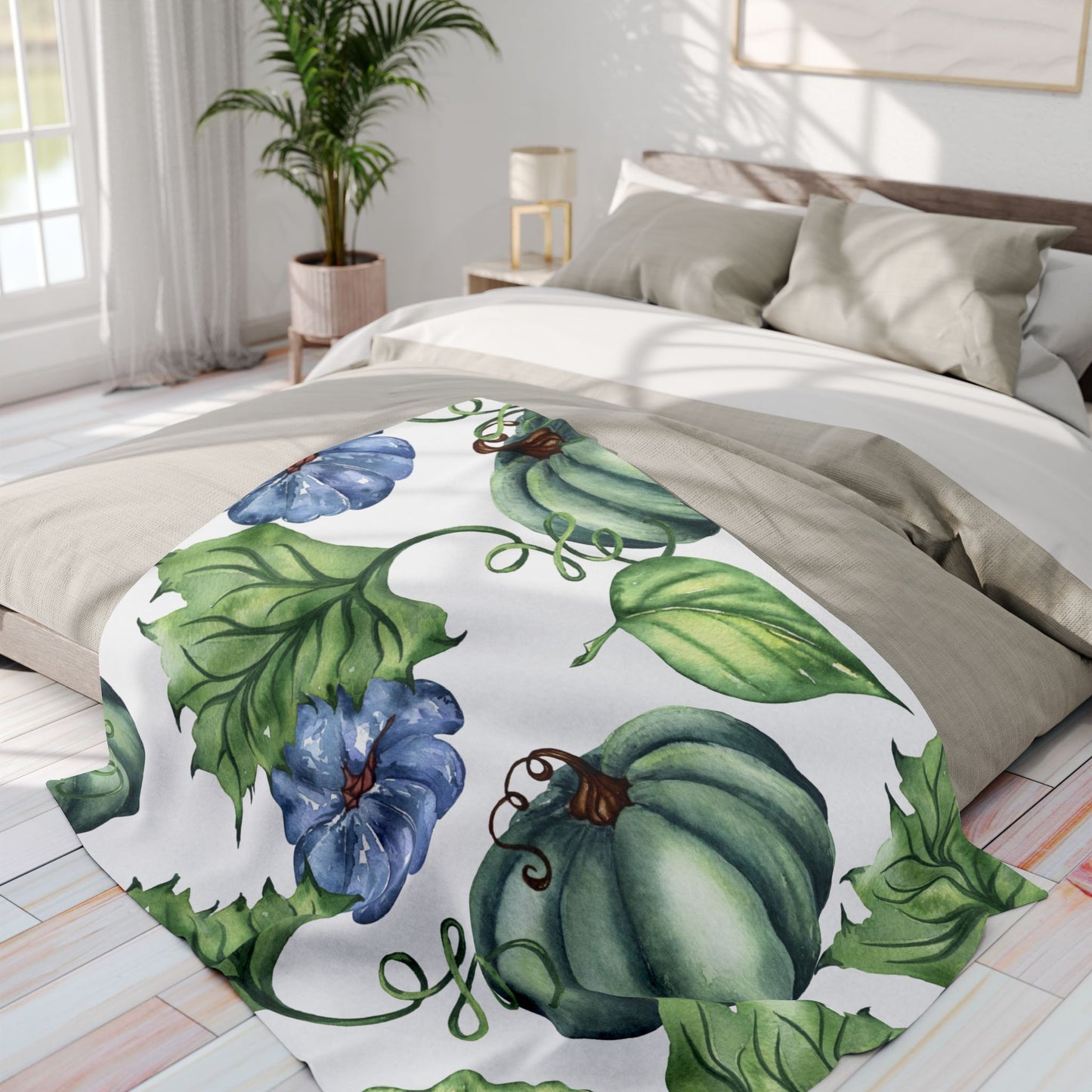 Cozy Pumpkin Patch Fleece Blanket - Autumn Decor, Fall Gift, Seasonal Home Accessory, Perfect for Halloween, Thanksgiving