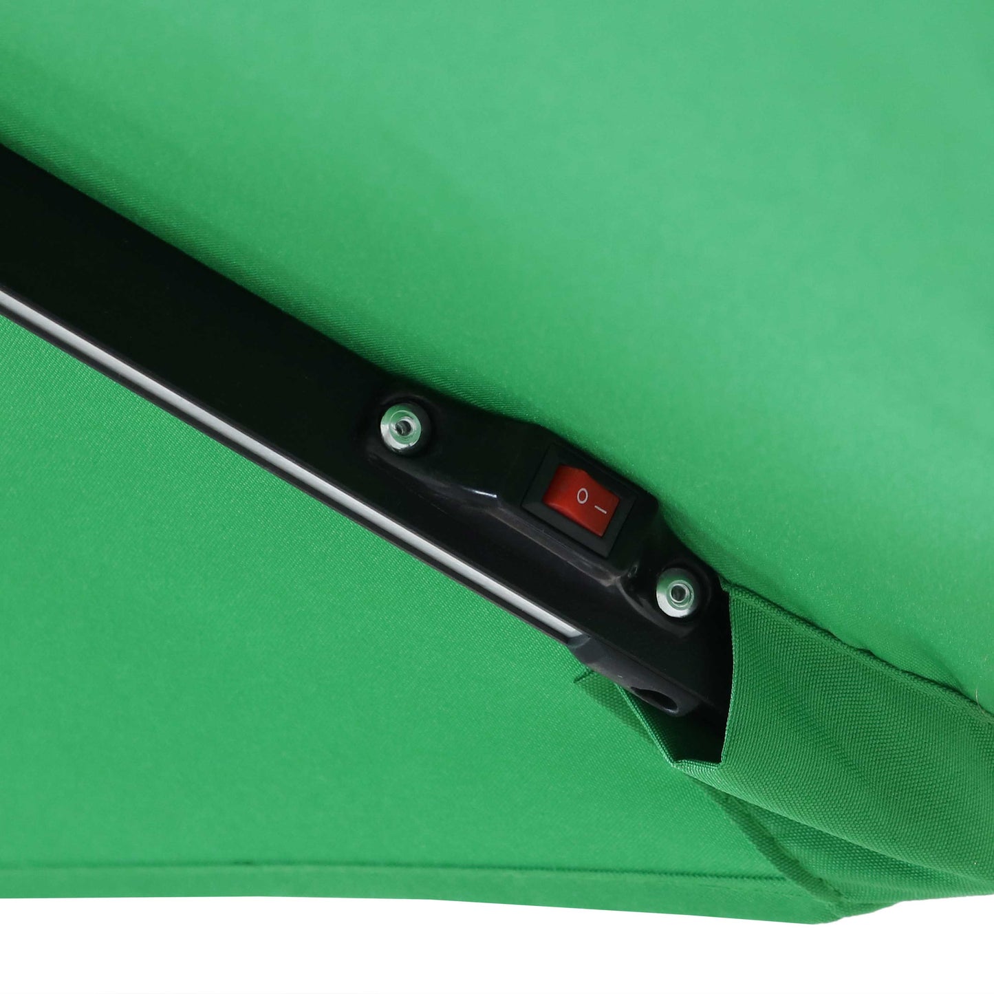 95" Green Polyester Octagonal Tilt Lighted Market Patio Umbrella with Stand