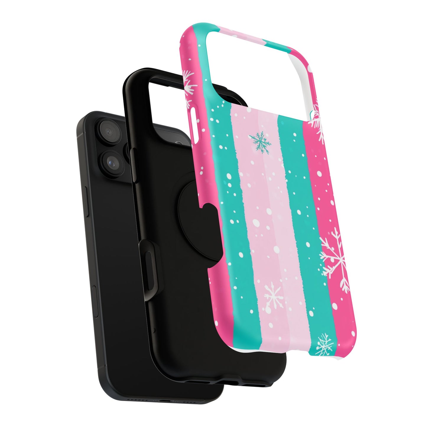 Colorful Winter Impact-Resistant Phone Cases, Cute Snowflake Phone Covers, Holiday Gift for Her, Winter Phone Accessory, Stylish Tech Gear