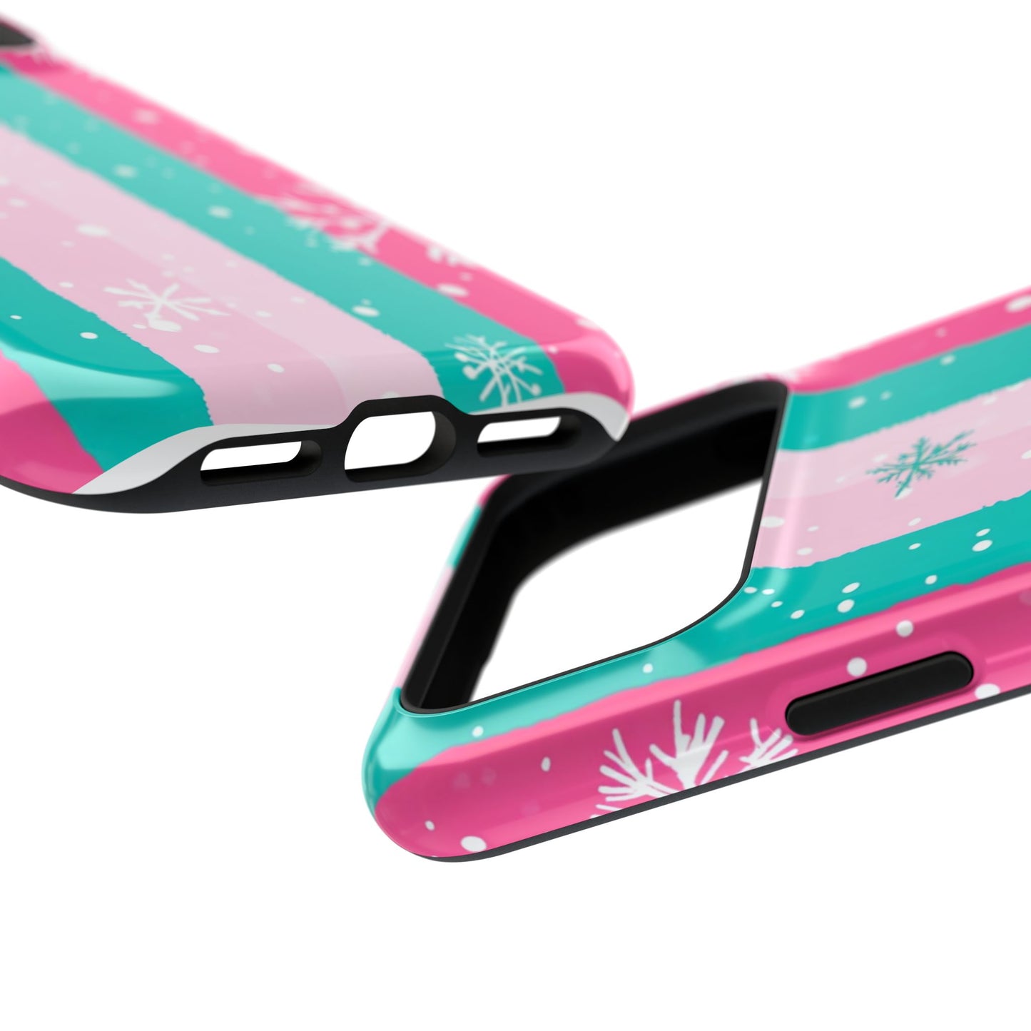 Colorful Winter Impact-Resistant Phone Cases, Cute Snowflake Phone Covers, Holiday Gift for Her, Winter Phone Accessory, Stylish Tech Gear