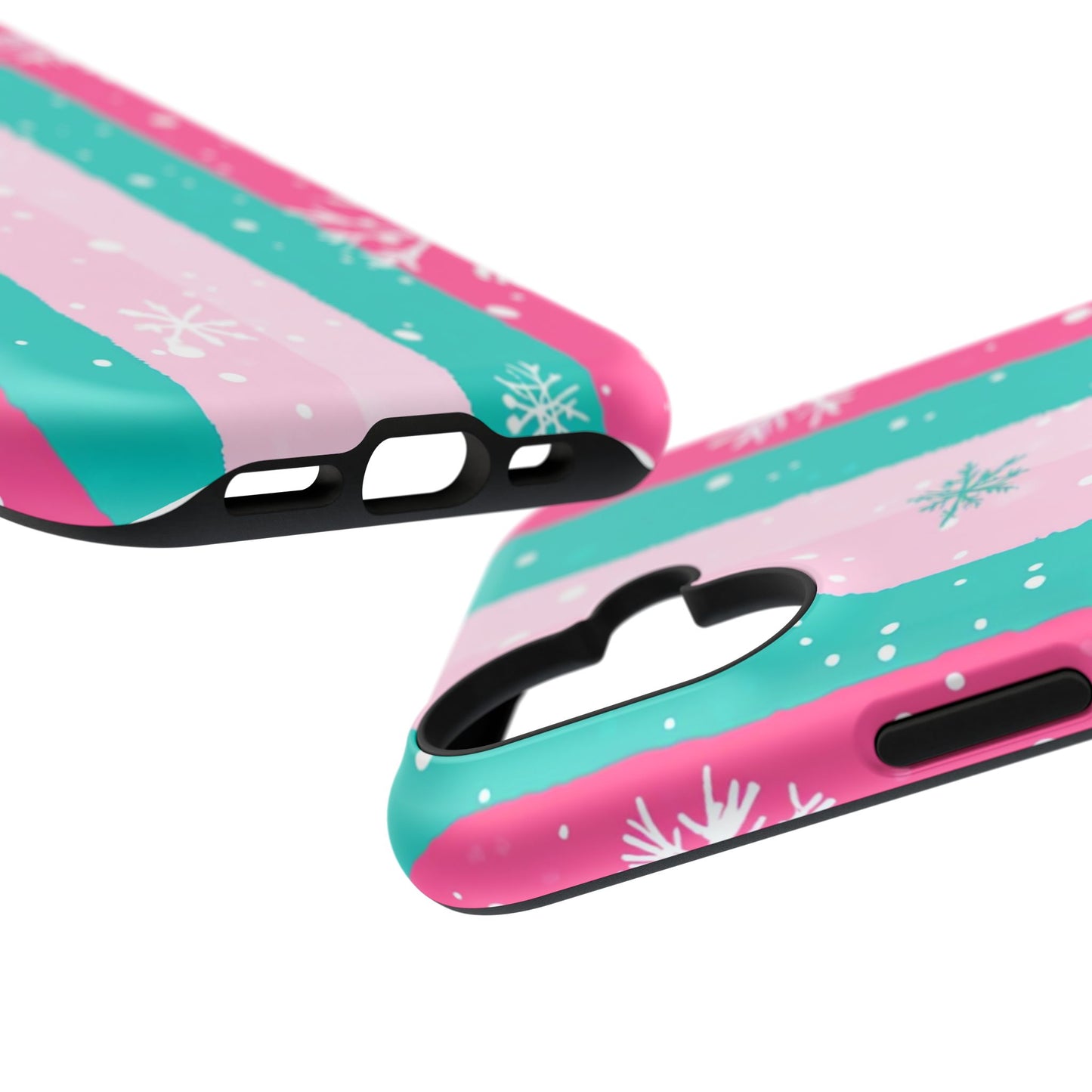 Colorful Winter Impact-Resistant Phone Cases, Cute Snowflake Phone Covers, Holiday Gift for Her, Winter Phone Accessory, Stylish Tech Gear