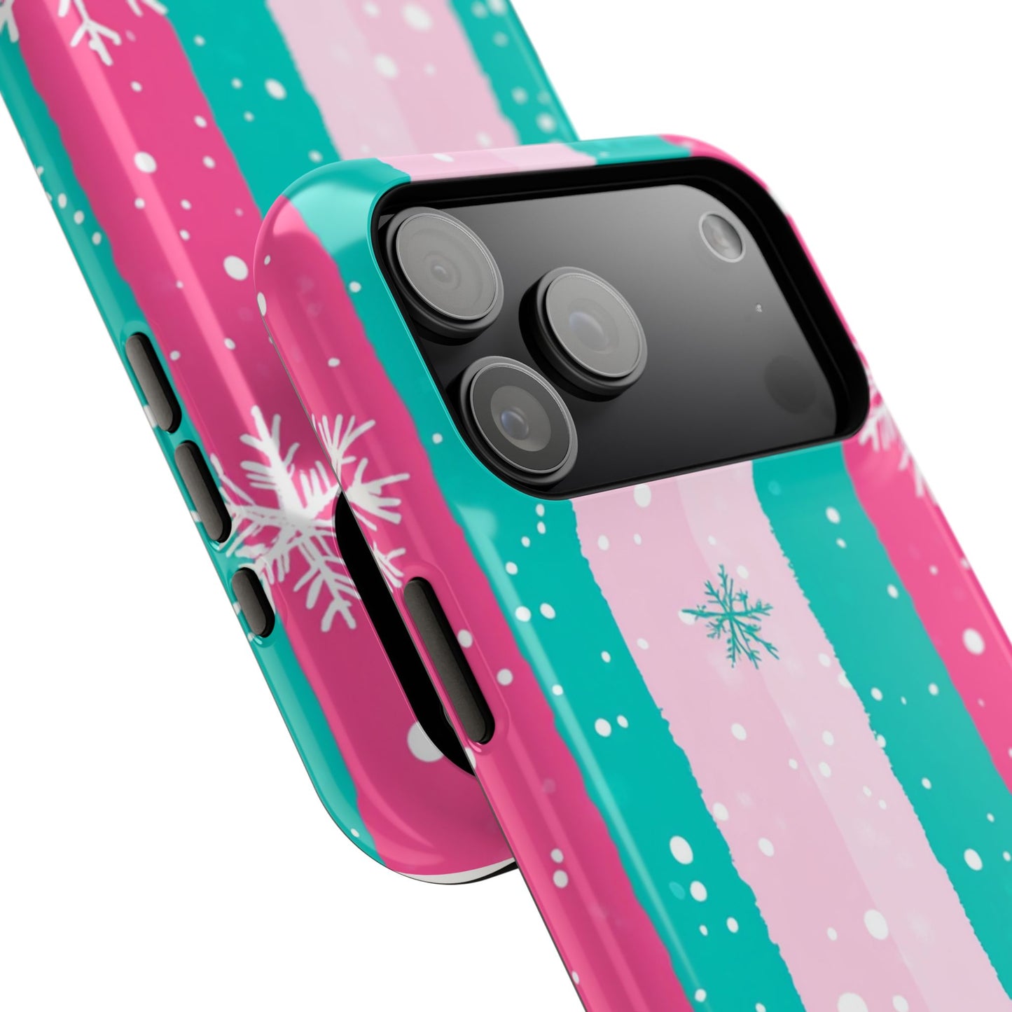 Colorful Winter Impact-Resistant Phone Cases, Cute Snowflake Phone Covers, Holiday Gift for Her, Winter Phone Accessory, Stylish Tech Gear