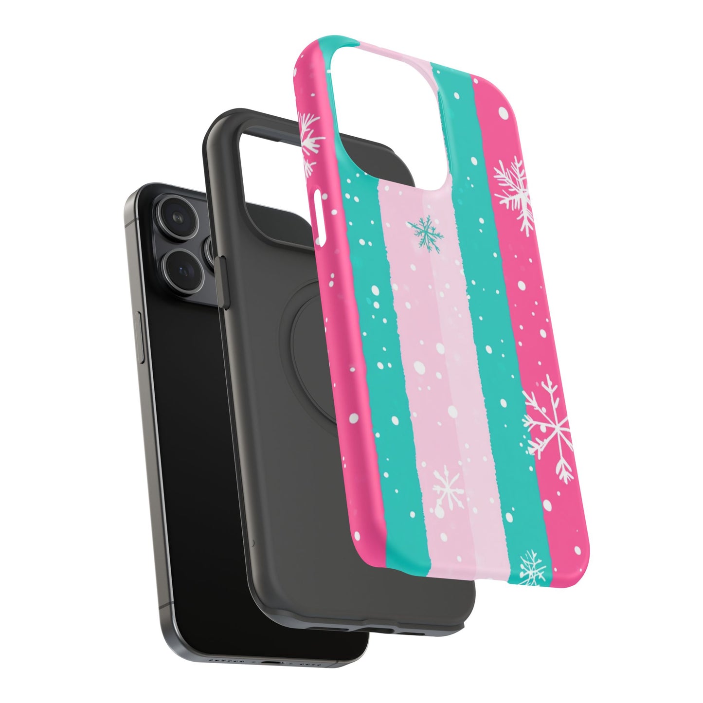 Colorful Winter Impact-Resistant Phone Cases, Cute Snowflake Phone Covers, Holiday Gift for Her, Winter Phone Accessory, Stylish Tech Gear