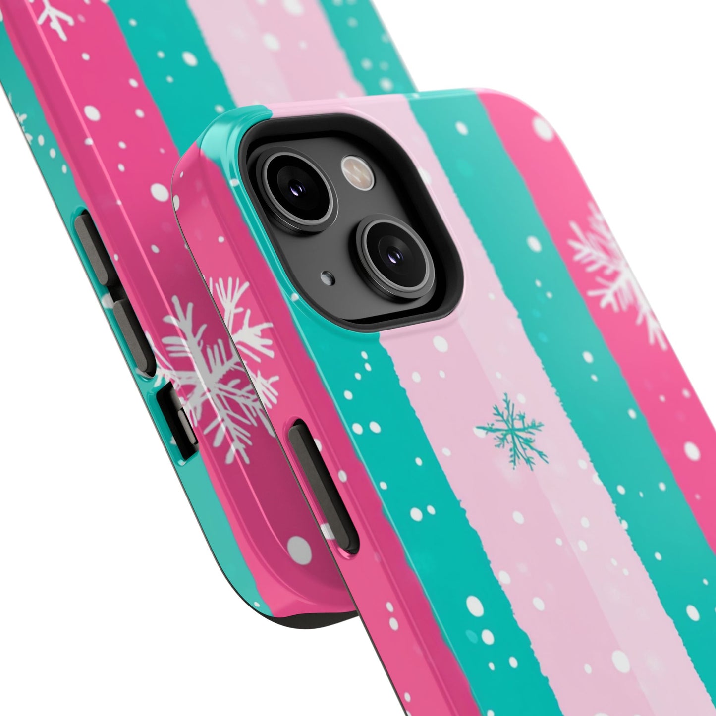 Colorful Winter Impact-Resistant Phone Cases, Cute Snowflake Phone Covers, Holiday Gift for Her, Winter Phone Accessory, Stylish Tech Gear