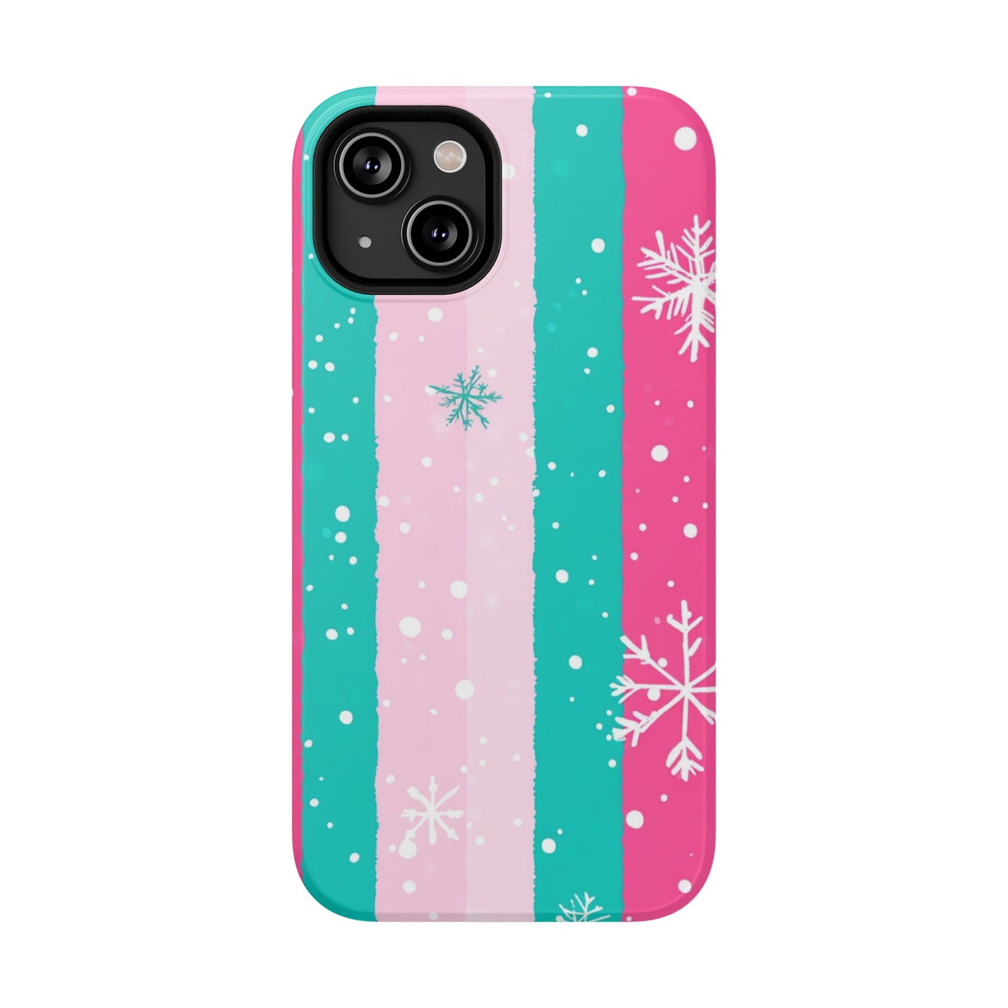 Colorful Winter Impact-Resistant Phone Cases, Cute Snowflake Phone Covers, Holiday Gift for Her, Winter Phone Accessory, Stylish Tech Gear
