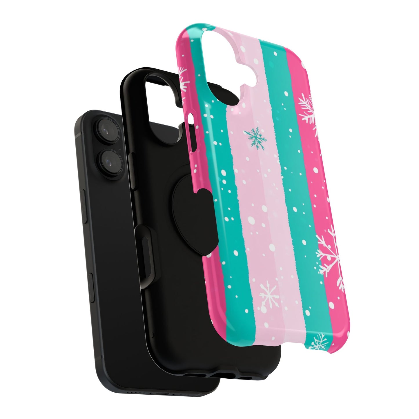 Colorful Winter Impact-Resistant Phone Cases, Cute Snowflake Phone Covers, Holiday Gift for Her, Winter Phone Accessory, Stylish Tech Gear