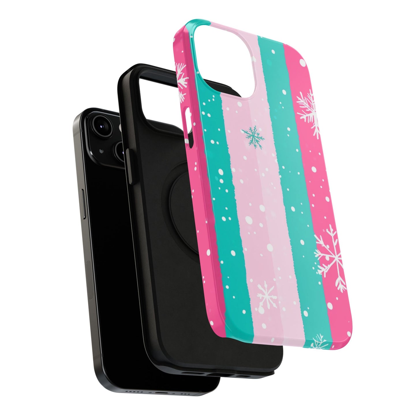 Colorful Winter Impact-Resistant Phone Cases, Cute Snowflake Phone Covers, Holiday Gift for Her, Winter Phone Accessory, Stylish Tech Gear