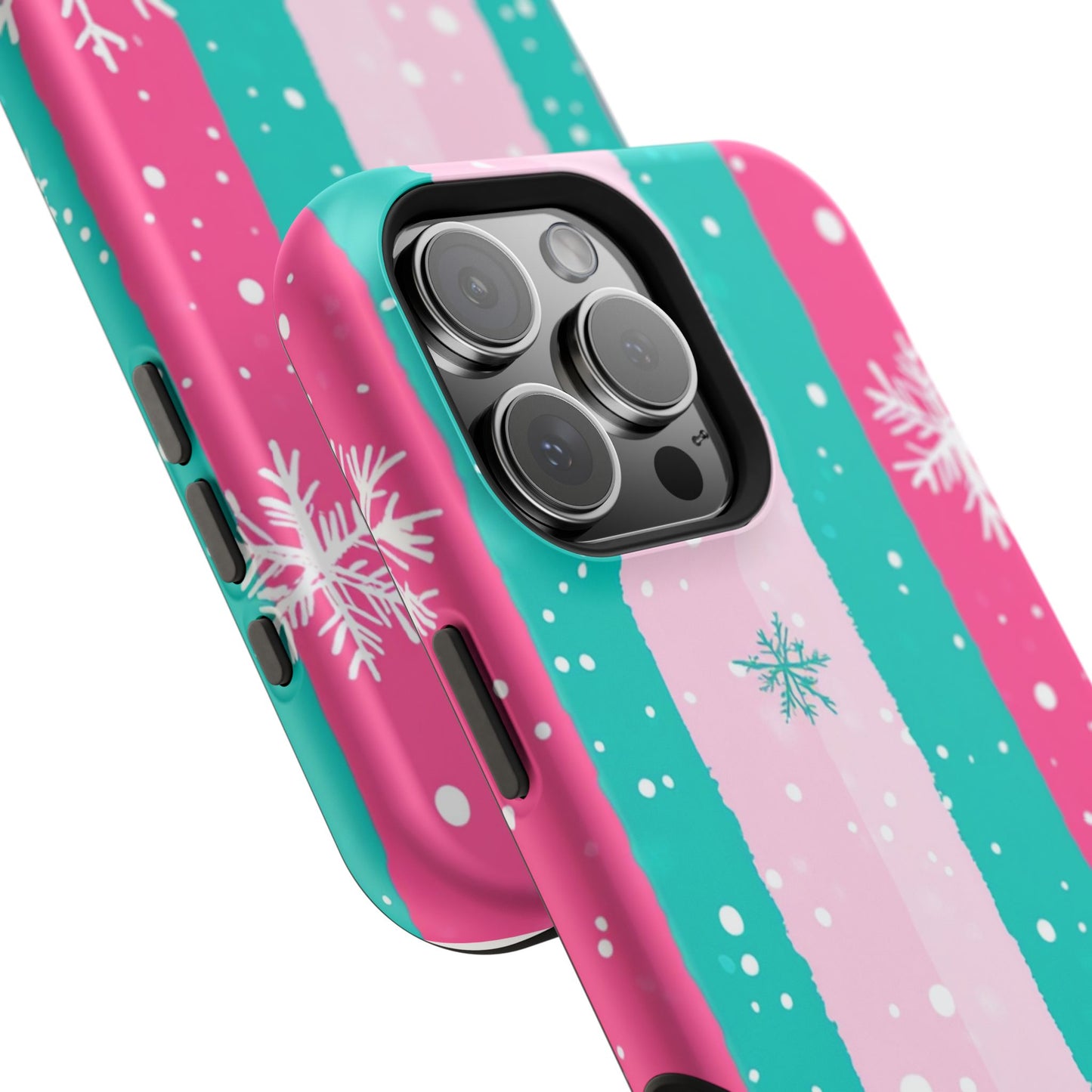 Colorful Winter Impact-Resistant Phone Cases, Cute Snowflake Phone Covers, Holiday Gift for Her, Winter Phone Accessory, Stylish Tech Gear