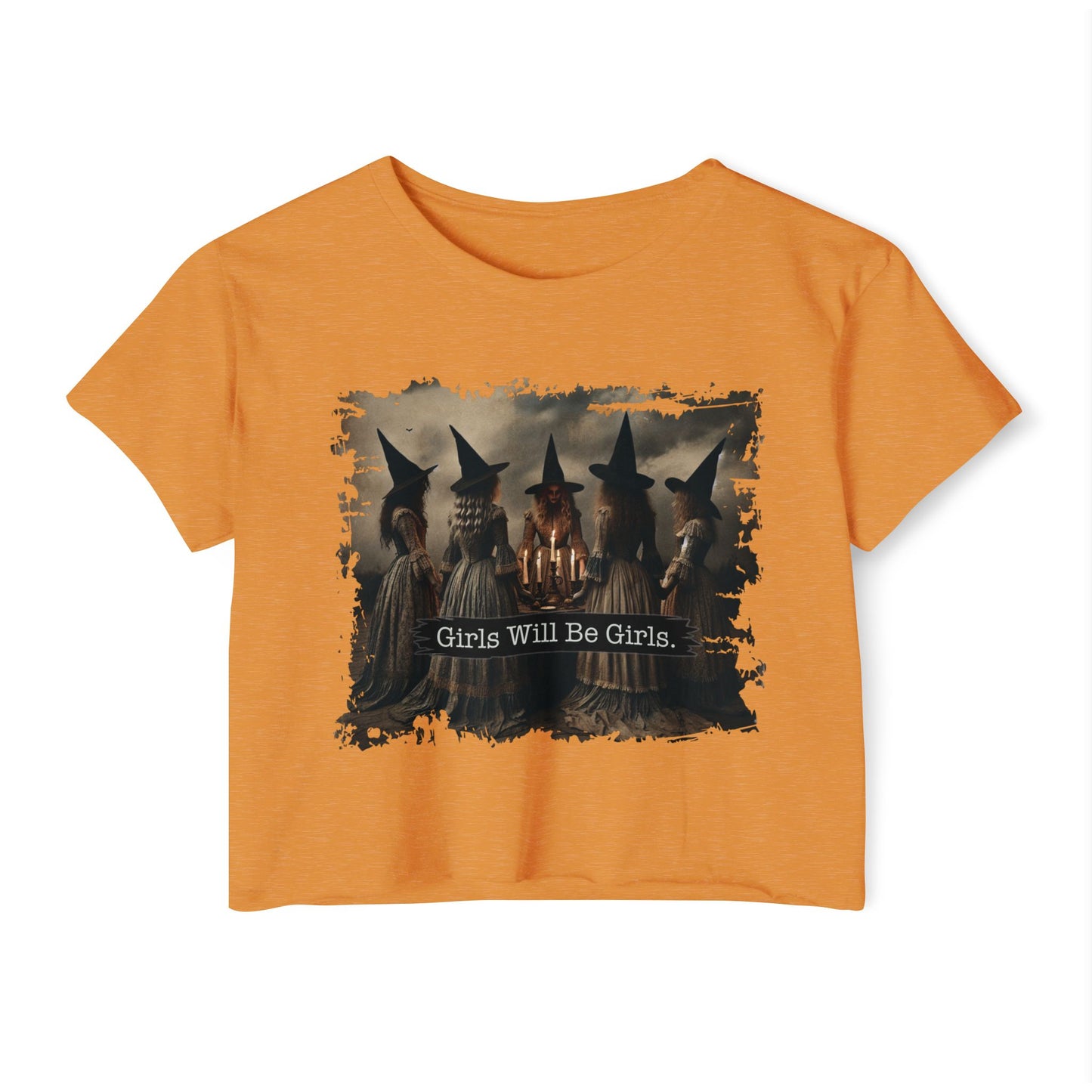 Women's Festival Crop Top with 'Girls Will Be Girls' Graphic, Boho Style Top, Concert Top, Halloween Outfit, Gift for Her, Summer [...]