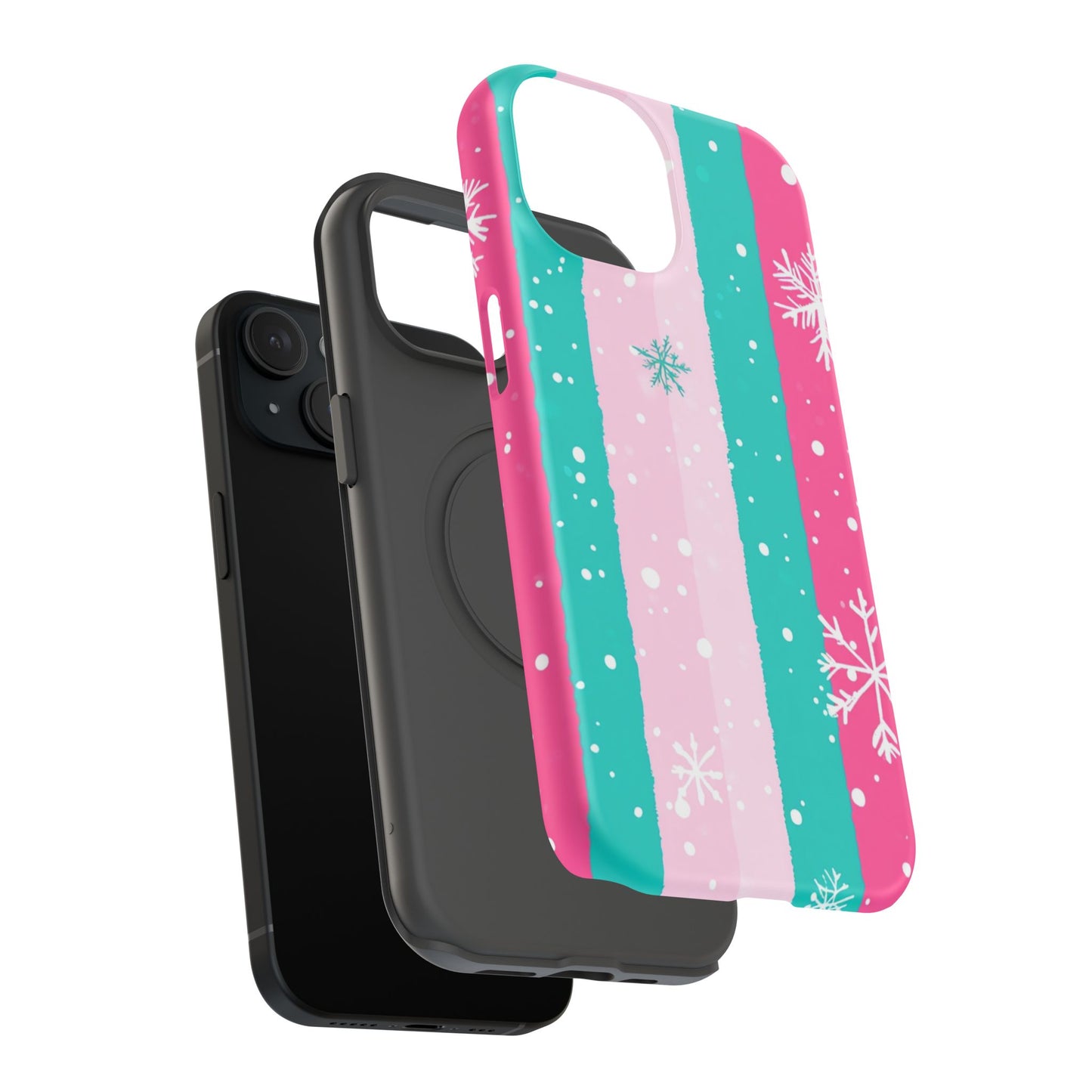 Colorful Winter Impact-Resistant Phone Cases, Cute Snowflake Phone Covers, Holiday Gift for Her, Winter Phone Accessory, Stylish Tech Gear