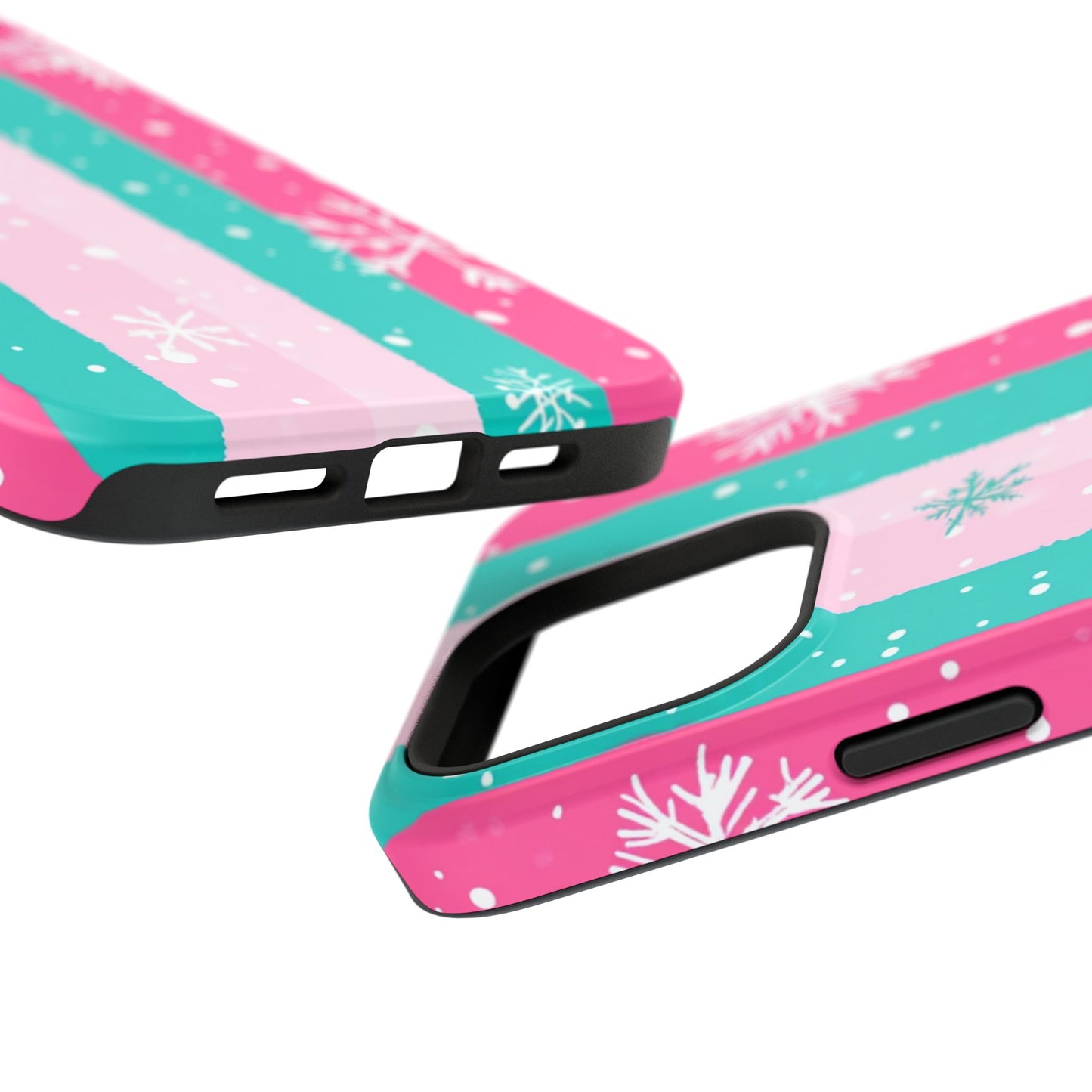 Colorful Winter Impact-Resistant Phone Cases, Cute Snowflake Phone Covers, Holiday Gift for Her, Winter Phone Accessory, Stylish Tech Gear