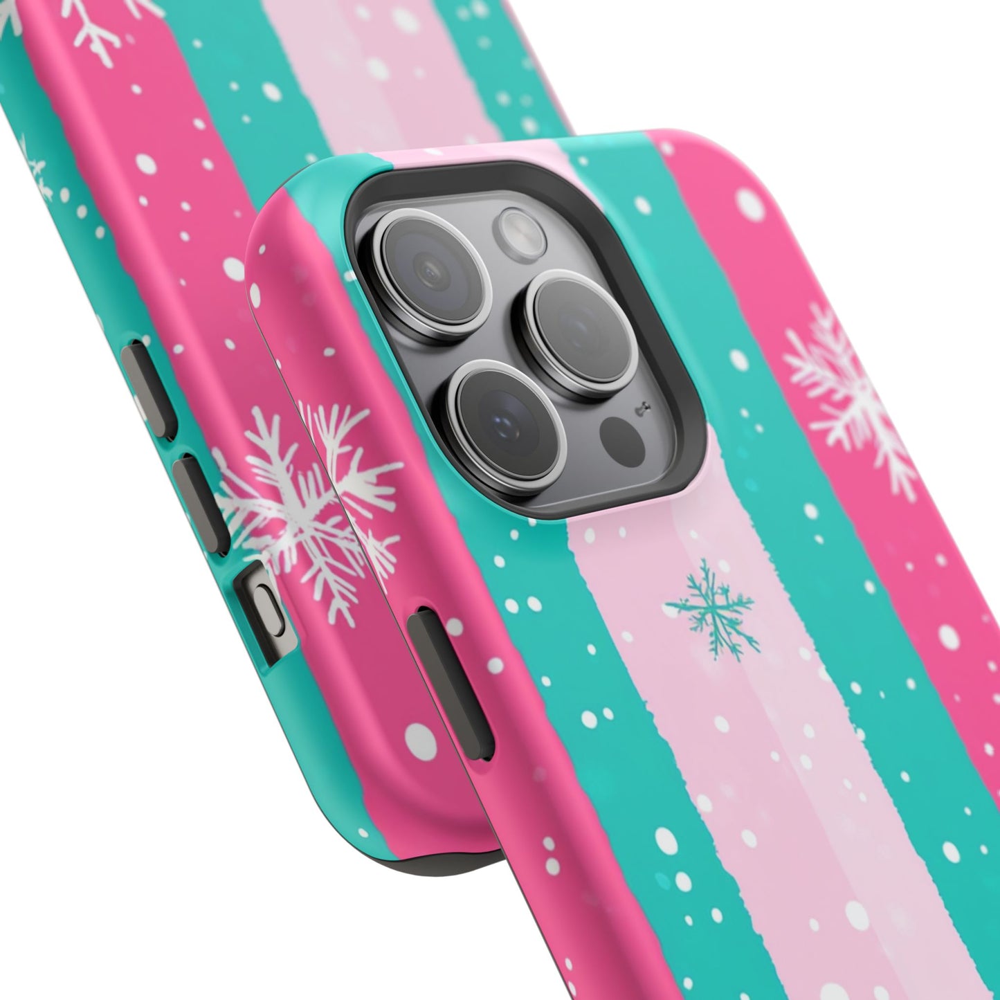 Colorful Winter Impact-Resistant Phone Cases, Cute Snowflake Phone Covers, Holiday Gift for Her, Winter Phone Accessory, Stylish Tech Gear