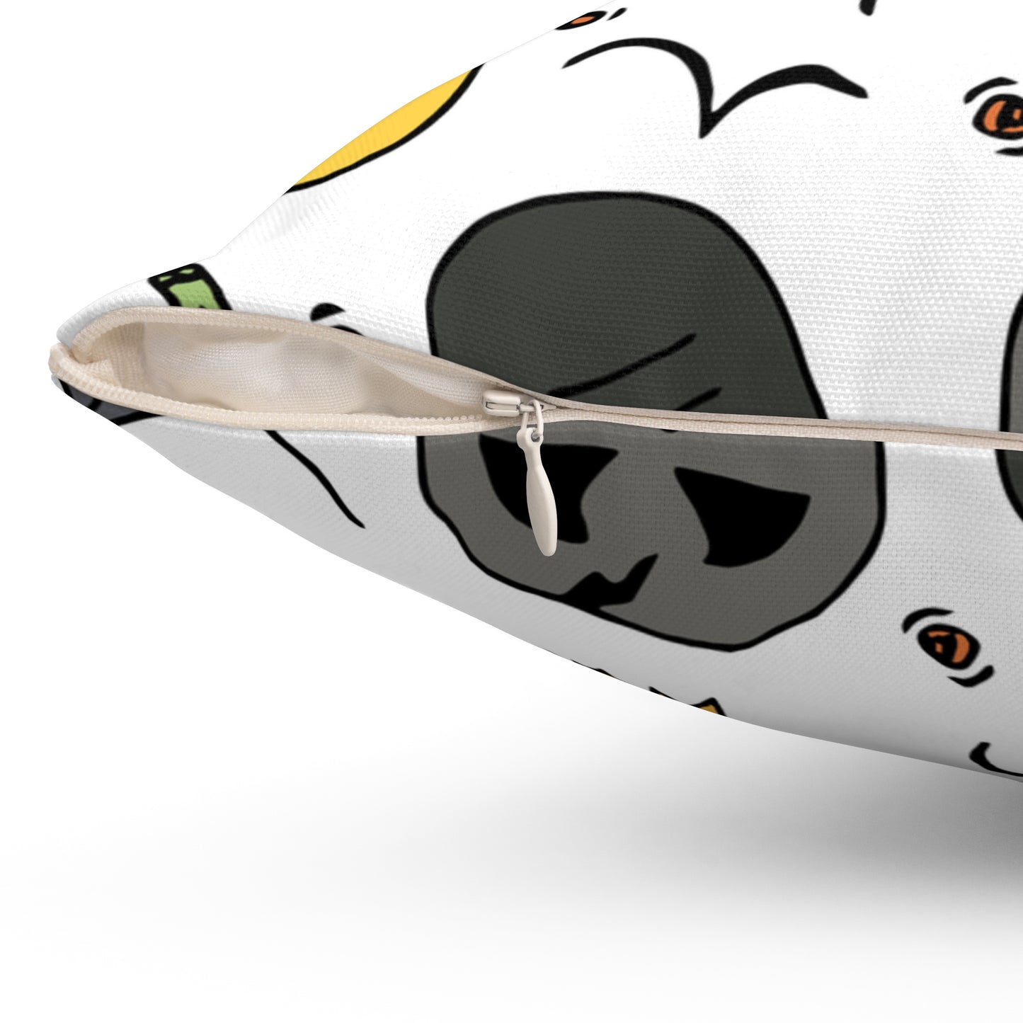 Halloween Decorative Pillow, Spooky Home Decor, Ghost and Pumpkin Throw Pillow, Cozy Fall Cushion for All Occasions