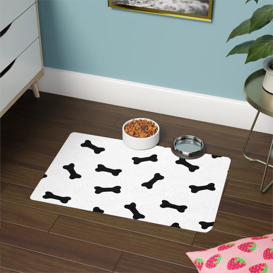 Stylish Pet Food Mat, Non-slip Dog Bowl Mat, Cute Bone Design Feeding Mat, Pet Dining Accessory, Dog Lover Gift