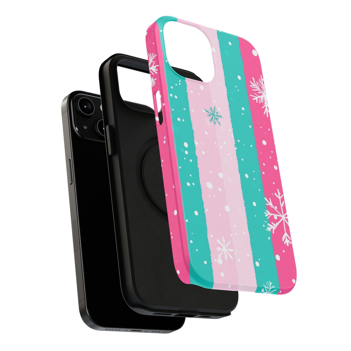 Colorful Winter Impact-Resistant Phone Cases, Cute Snowflake Phone Covers, Holiday Gift for Her, Winter Phone Accessory, Stylish Tech Gear