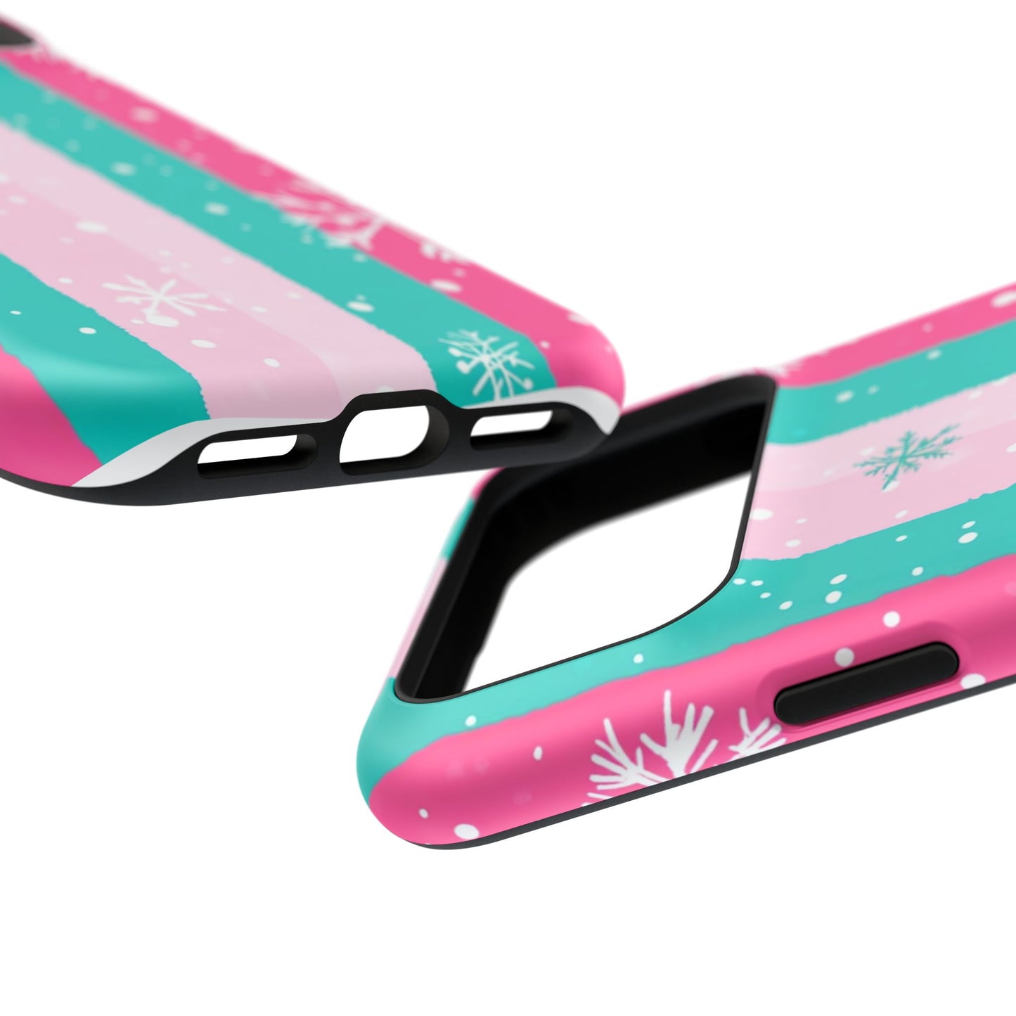 Colorful Winter Impact-Resistant Phone Cases, Cute Snowflake Phone Covers, Holiday Gift for Her, Winter Phone Accessory, Stylish Tech Gear