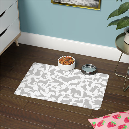 Stylish Pet Food Mat (12x18) - Dog Lovers Gift, Modern Pet Decor, Cute Feeding Station, Pet Supplies, Cat and Dog Mat
