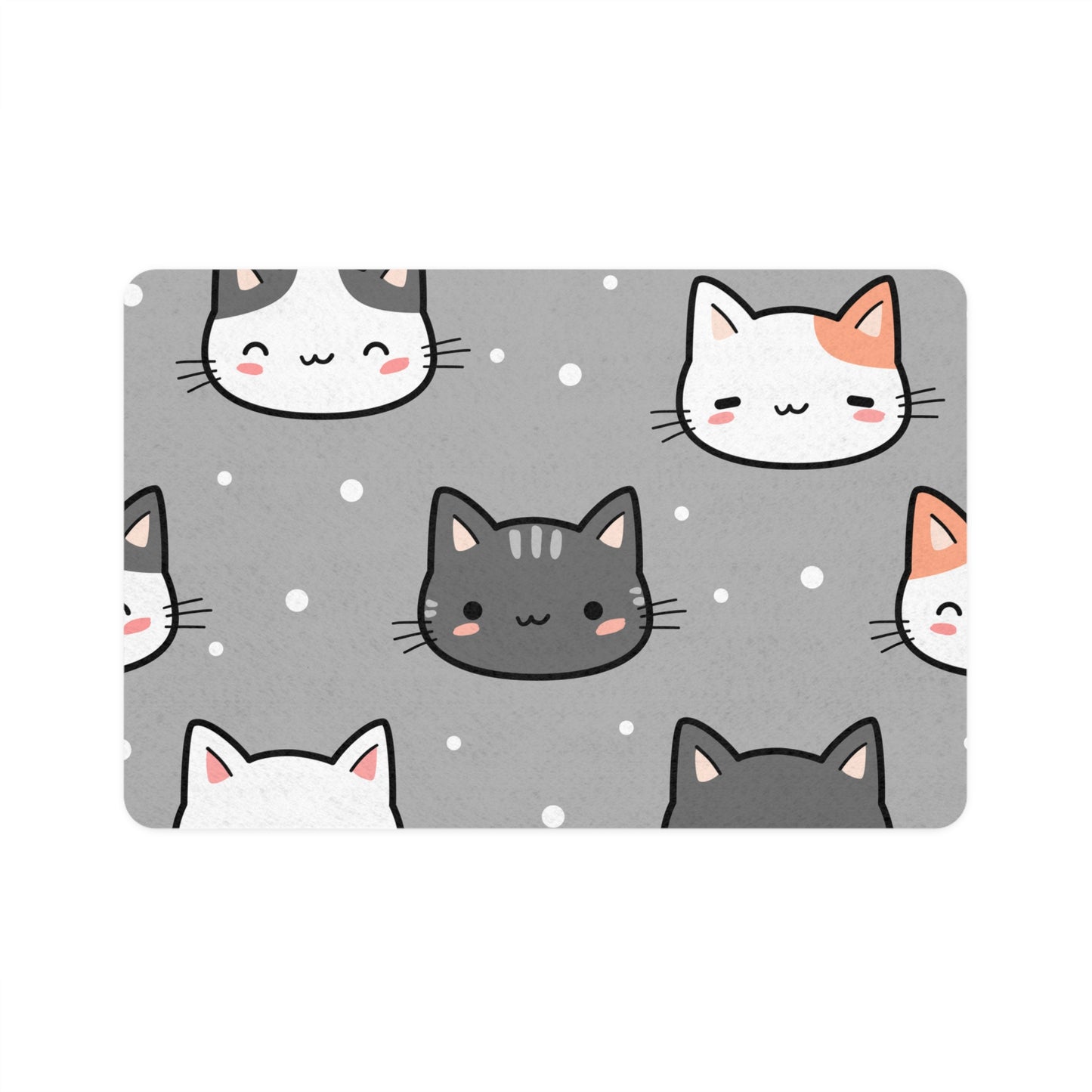 Cute Cat-Themed Pet Food Mat, Durable Feeding Station, Adorable Kitty Design, Perfect Gift for Cat Lovers, Pet Accessory