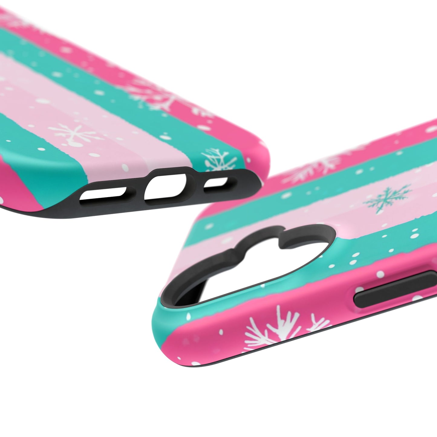 Colorful Winter Impact-Resistant Phone Cases, Cute Snowflake Phone Covers, Holiday Gift for Her, Winter Phone Accessory, Stylish Tech Gear