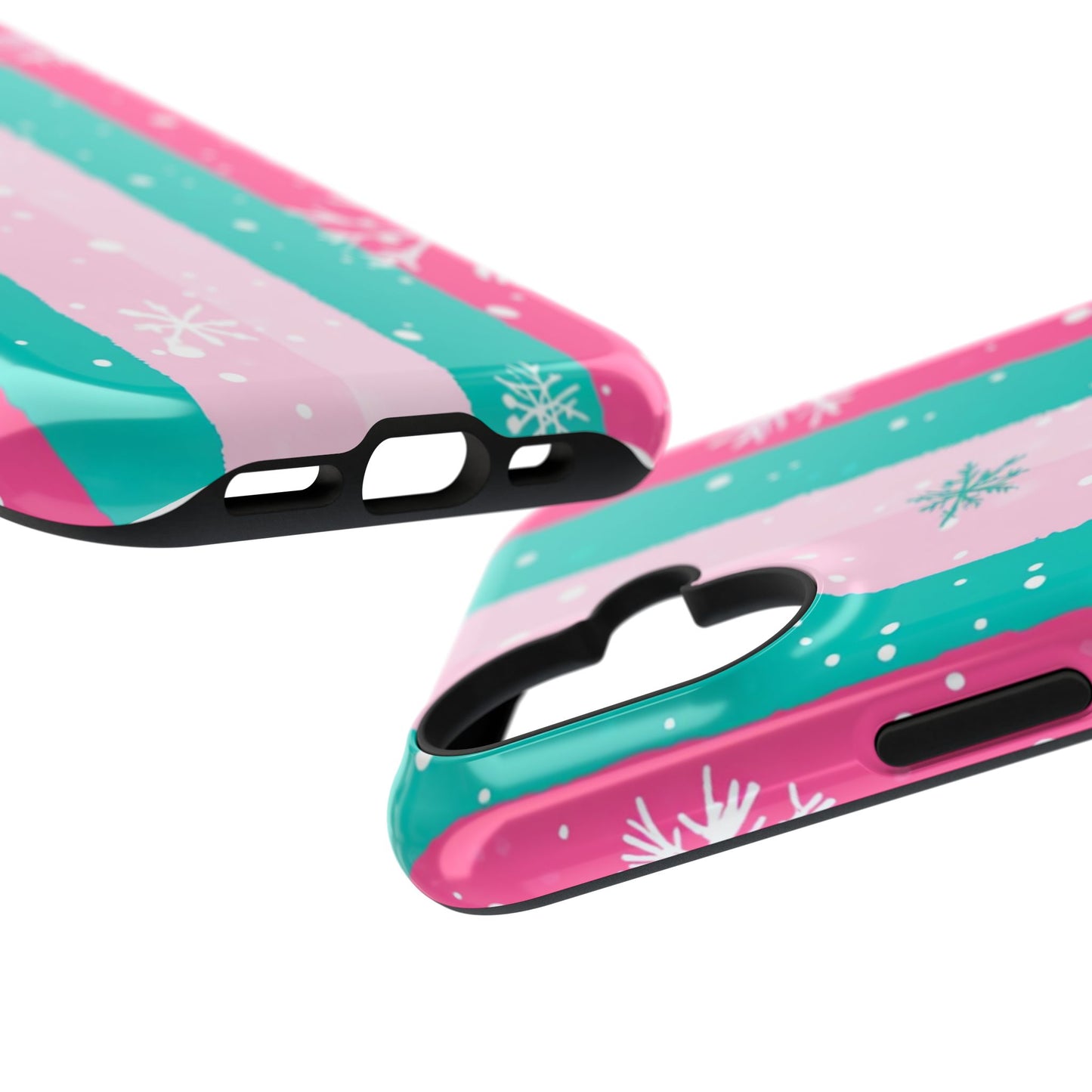 Colorful Winter Impact-Resistant Phone Cases, Cute Snowflake Phone Covers, Holiday Gift for Her, Winter Phone Accessory, Stylish Tech Gear