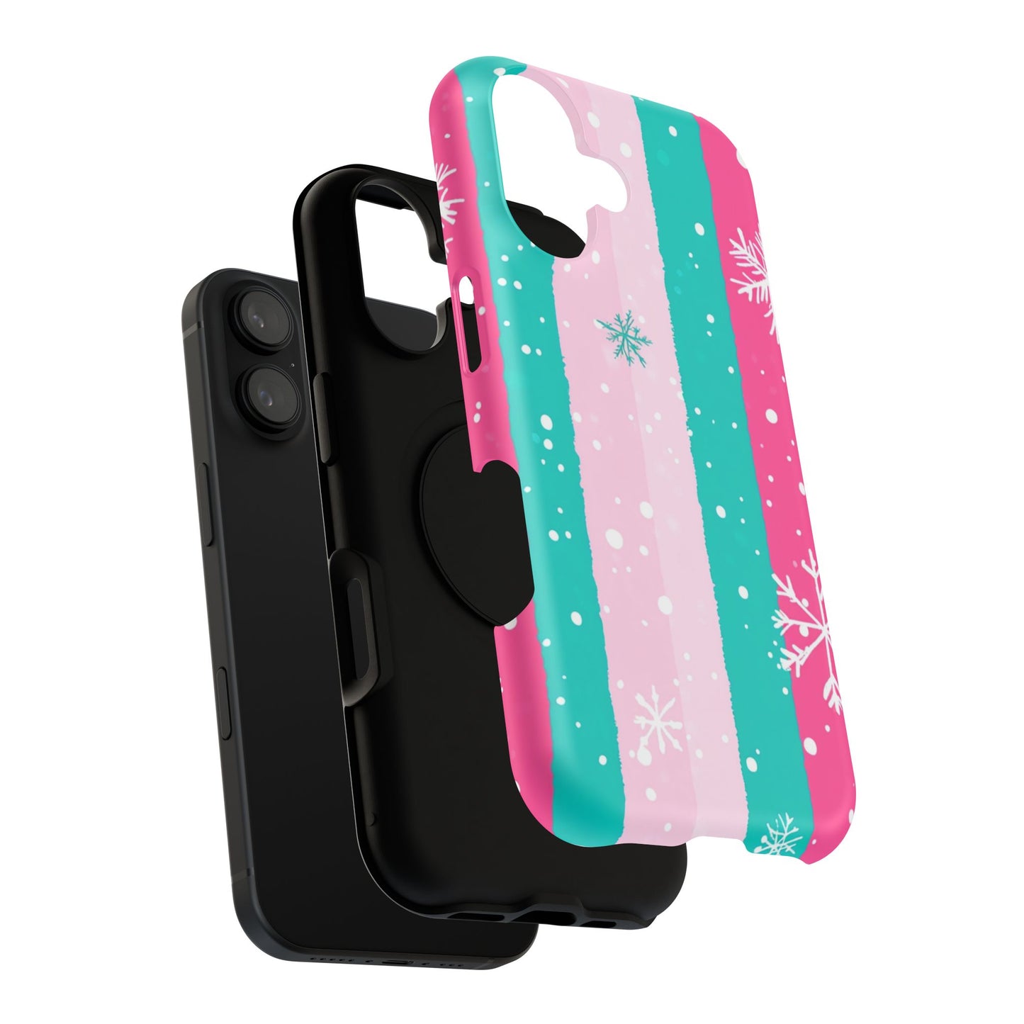 Colorful Winter Impact-Resistant Phone Cases, Cute Snowflake Phone Covers, Holiday Gift for Her, Winter Phone Accessory, Stylish Tech Gear