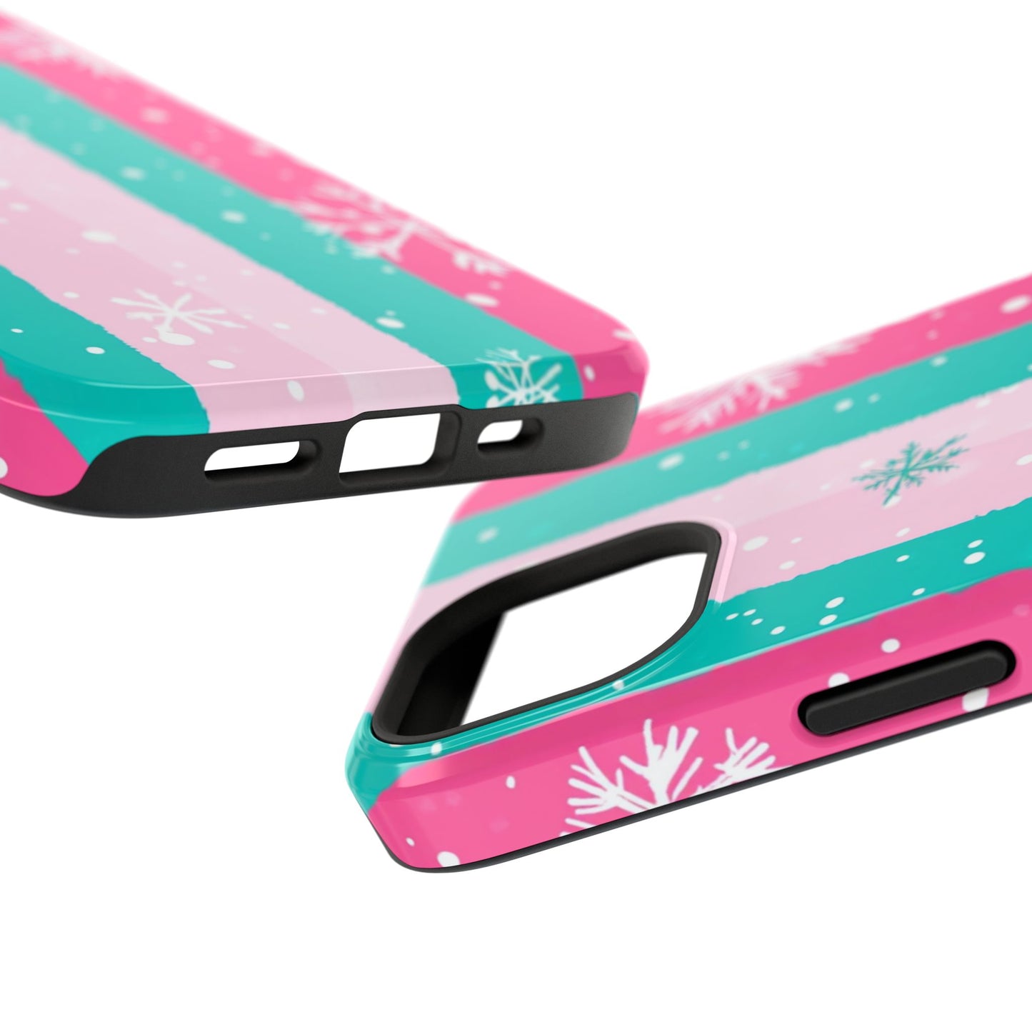 Colorful Winter Impact-Resistant Phone Cases, Cute Snowflake Phone Covers, Holiday Gift for Her, Winter Phone Accessory, Stylish Tech Gear