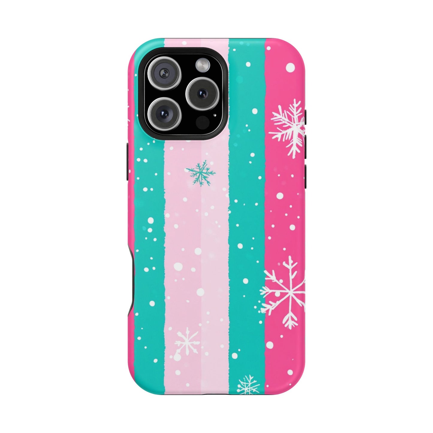 Colorful Winter Impact-Resistant Phone Cases, Cute Snowflake Phone Covers, Holiday Gift for Her, Winter Phone Accessory, Stylish Tech Gear