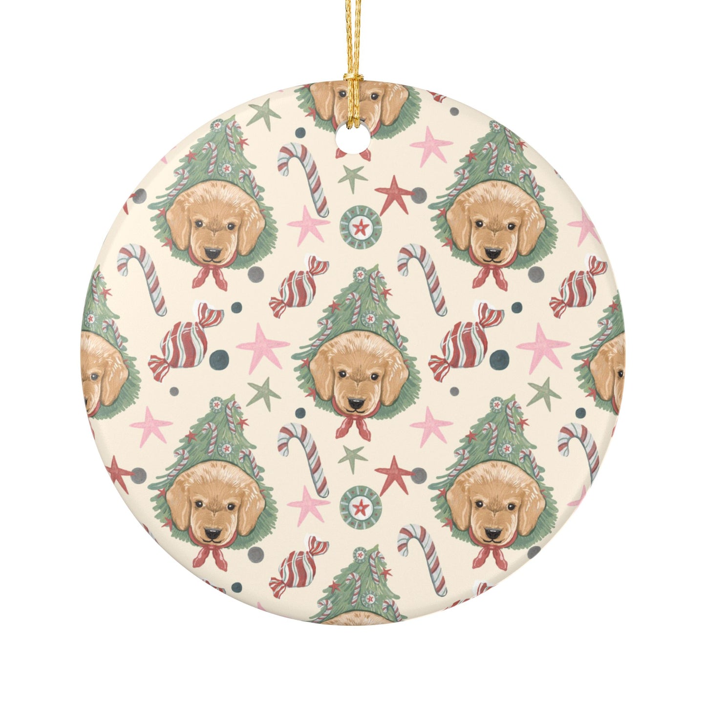 Festive Dog Ornament, Christmas Decoration, Pet Lover Gift, Holiday Decor, Tree Ornament, Dog Lover Gift