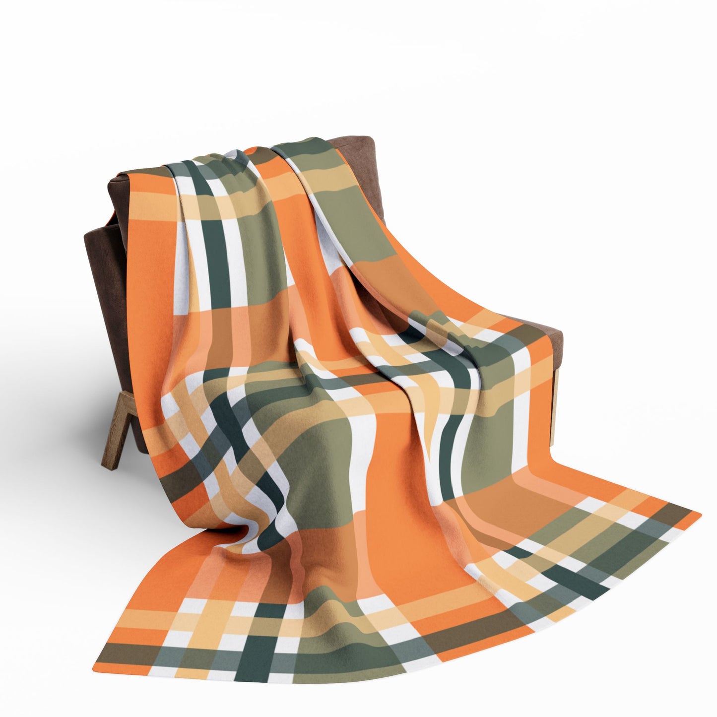 Autumn Plaid Fleece Blanket | Cozy Throw for Home, Perfect Gift for Fall, Thanksgiving, and Camping