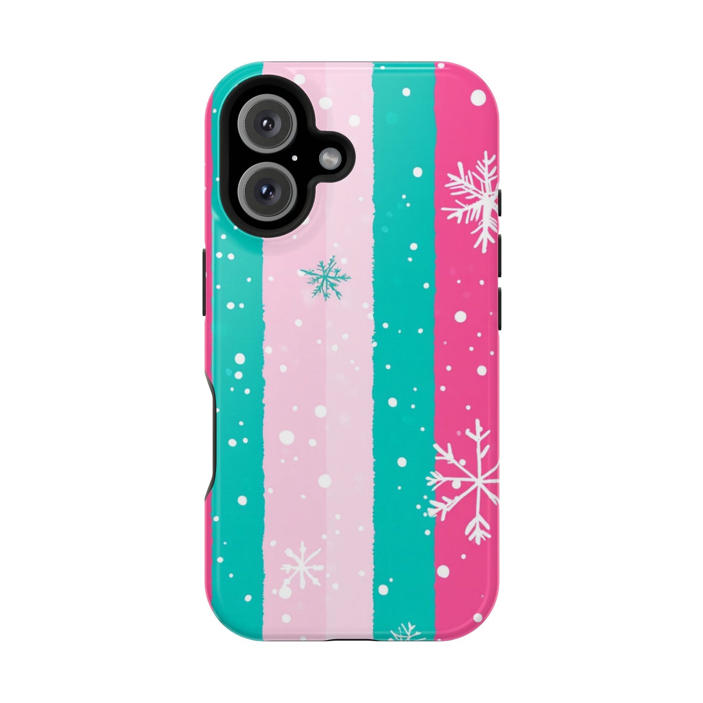 Colorful Winter Impact-Resistant Phone Cases, Cute Snowflake Phone Covers, Holiday Gift for Her, Winter Phone Accessory, Stylish Tech Gear