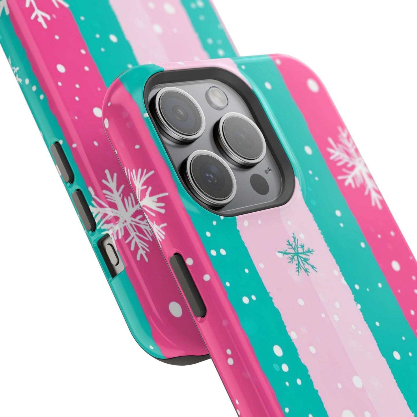 Colorful Winter Impact-Resistant Phone Cases, Cute Snowflake Phone Covers, Holiday Gift for Her, Winter Phone Accessory, Stylish Tech Gear