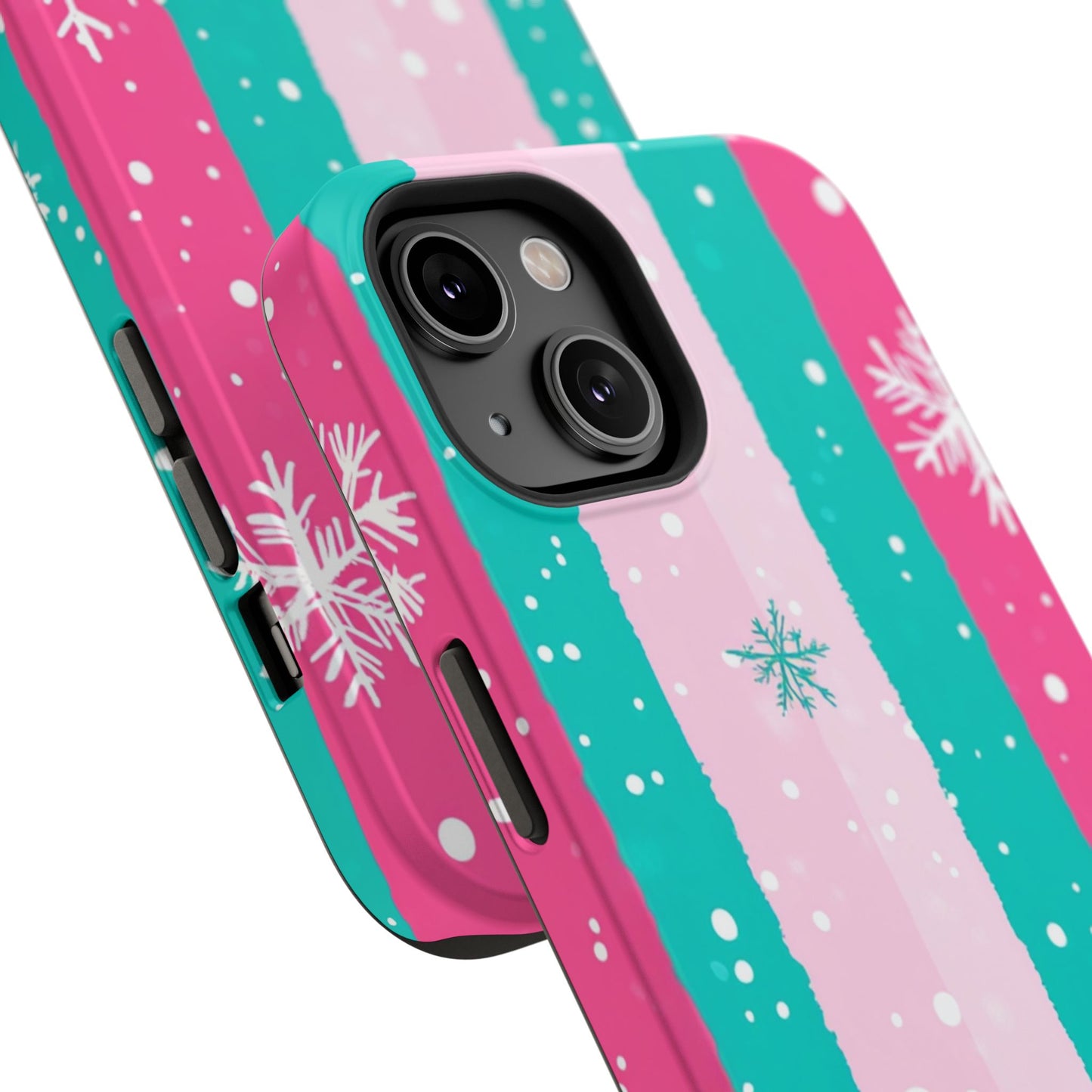 Colorful Winter Impact-Resistant Phone Cases, Cute Snowflake Phone Covers, Holiday Gift for Her, Winter Phone Accessory, Stylish Tech Gear