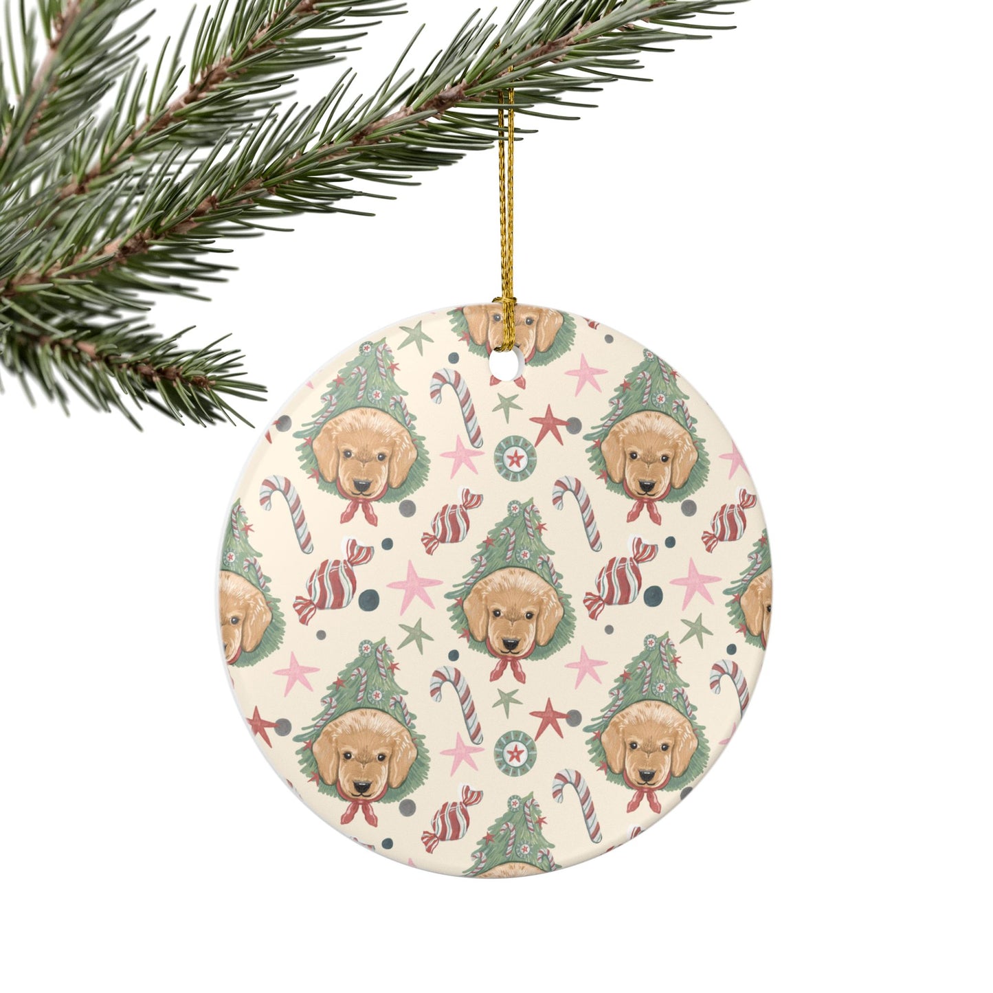 Festive Dog Ornament, Christmas Decoration, Pet Lover Gift, Holiday Decor, Tree Ornament, Dog Lover Gift