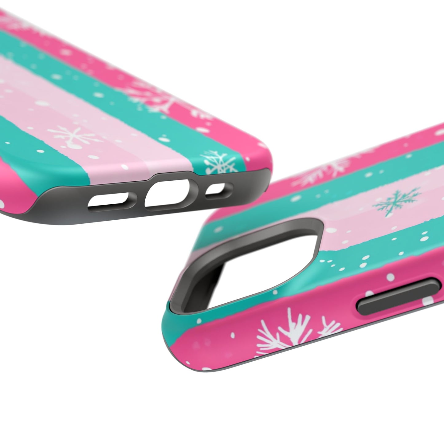 Colorful Winter Impact-Resistant Phone Cases, Cute Snowflake Phone Covers, Holiday Gift for Her, Winter Phone Accessory, Stylish Tech Gear