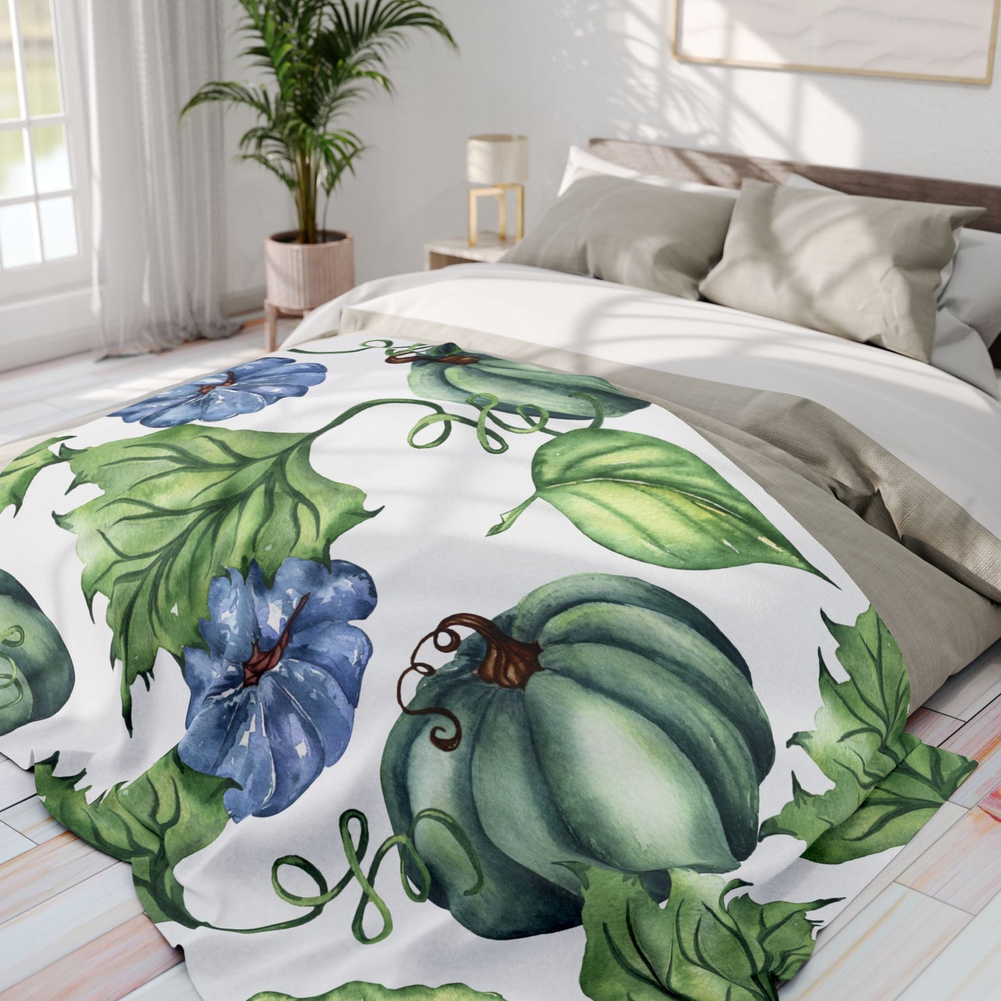 Cozy Pumpkin Patch Fleece Blanket - Autumn Decor, Fall Gift, Seasonal Home Accessory, Perfect for Halloween, Thanksgiving