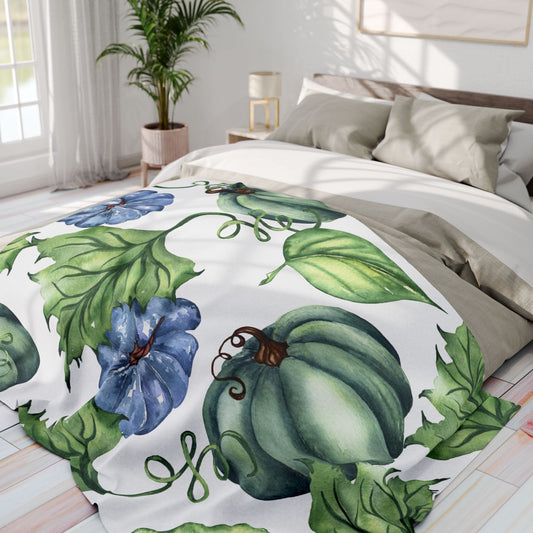 Cozy Pumpkin Patch Fleece Blanket - Autumn Decor, Fall Gift, Seasonal Home Accessory, Perfect for Halloween, Thanksgiving