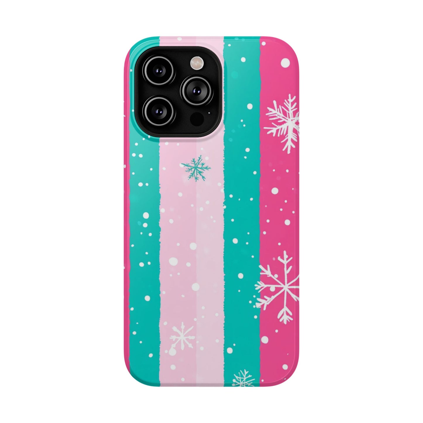Colorful Winter Impact-Resistant Phone Cases, Cute Snowflake Phone Covers, Holiday Gift for Her, Winter Phone Accessory, Stylish Tech Gear