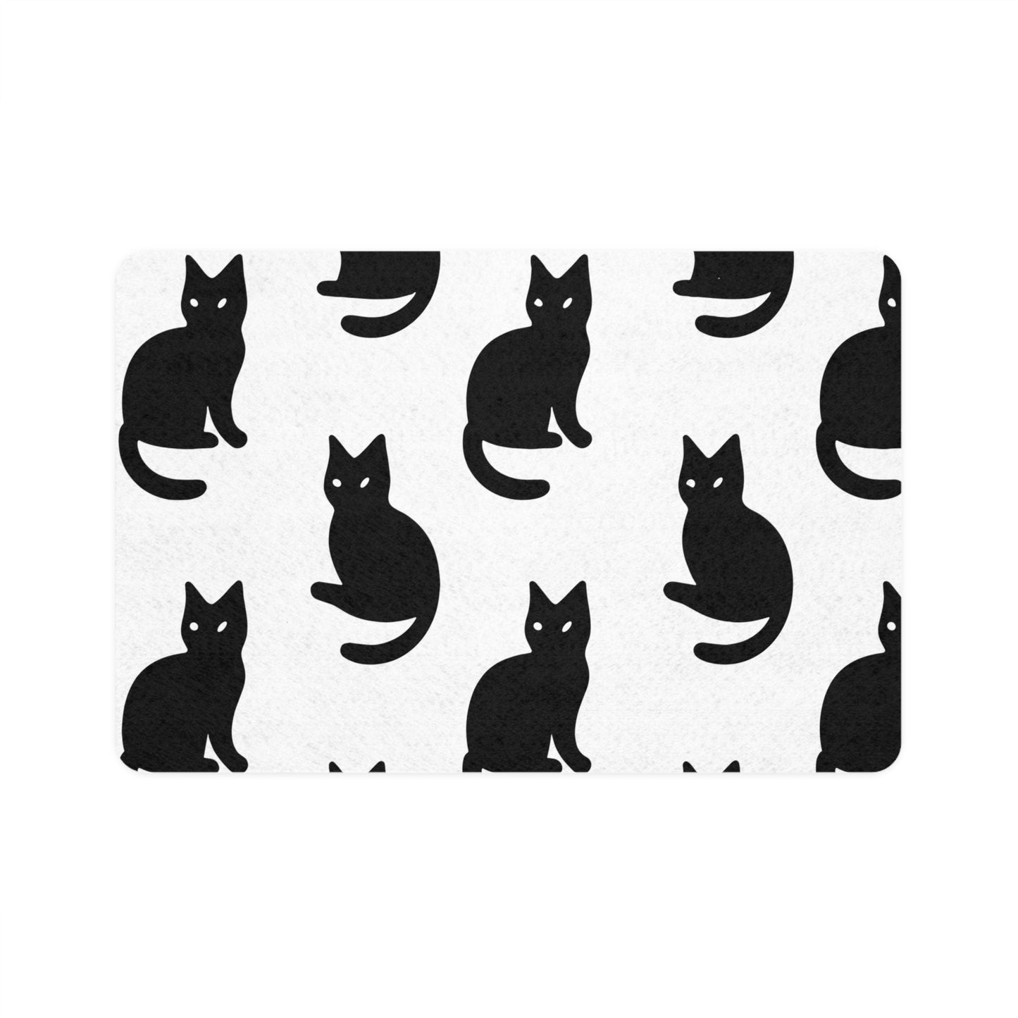 Stylish Pet Food Mat for Cat Lovers, Cat Bowl Placemat, Non-Slip Feed Mat, Pet Accessories, Black Cat Design, Ideal Gift for Pet Owners