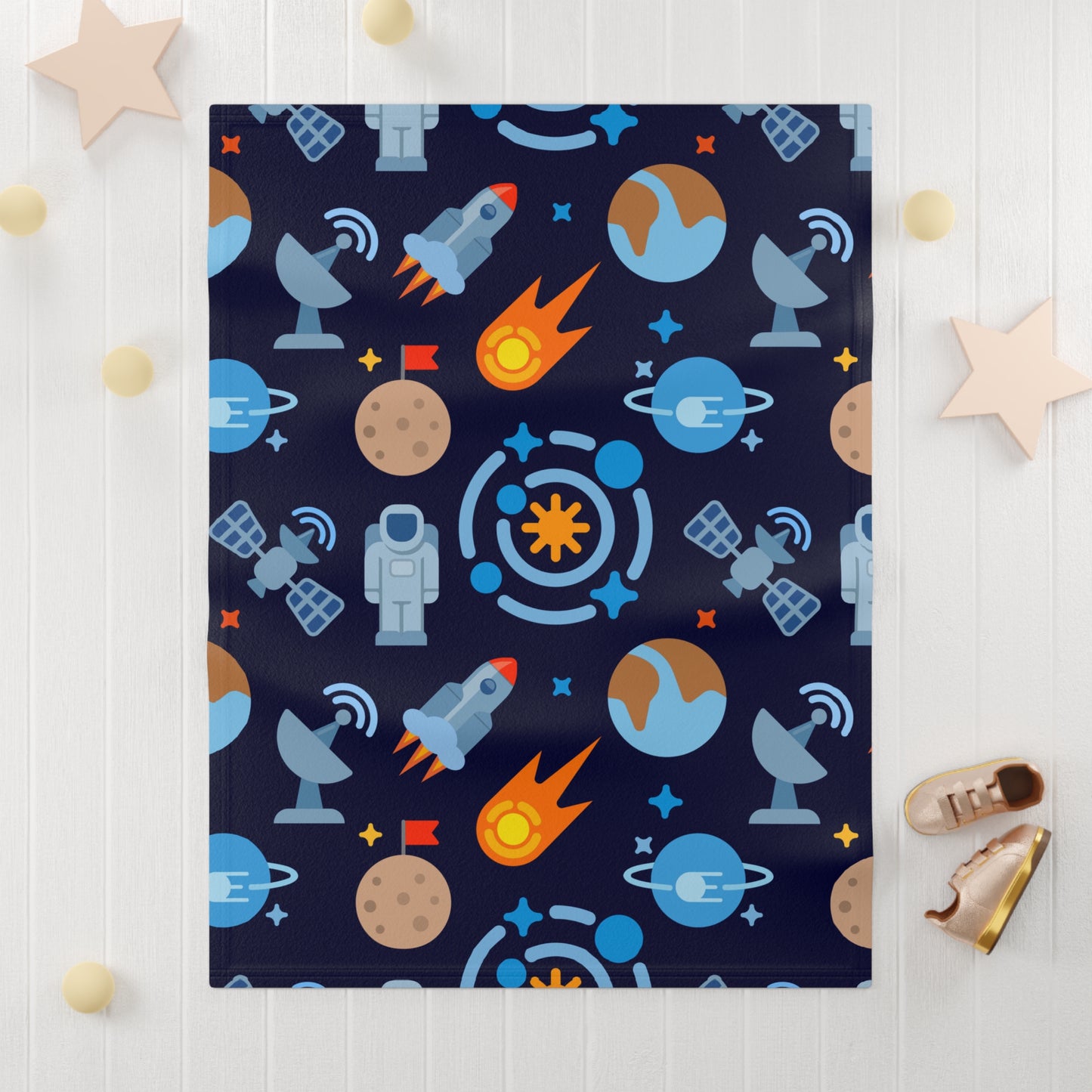 Cosmic Adventure Baby Blanket, Soft Fleece Blanket for Infants, Nursery Decor, Space-Themed Gift for Babies, Baby Shower Present, [...]