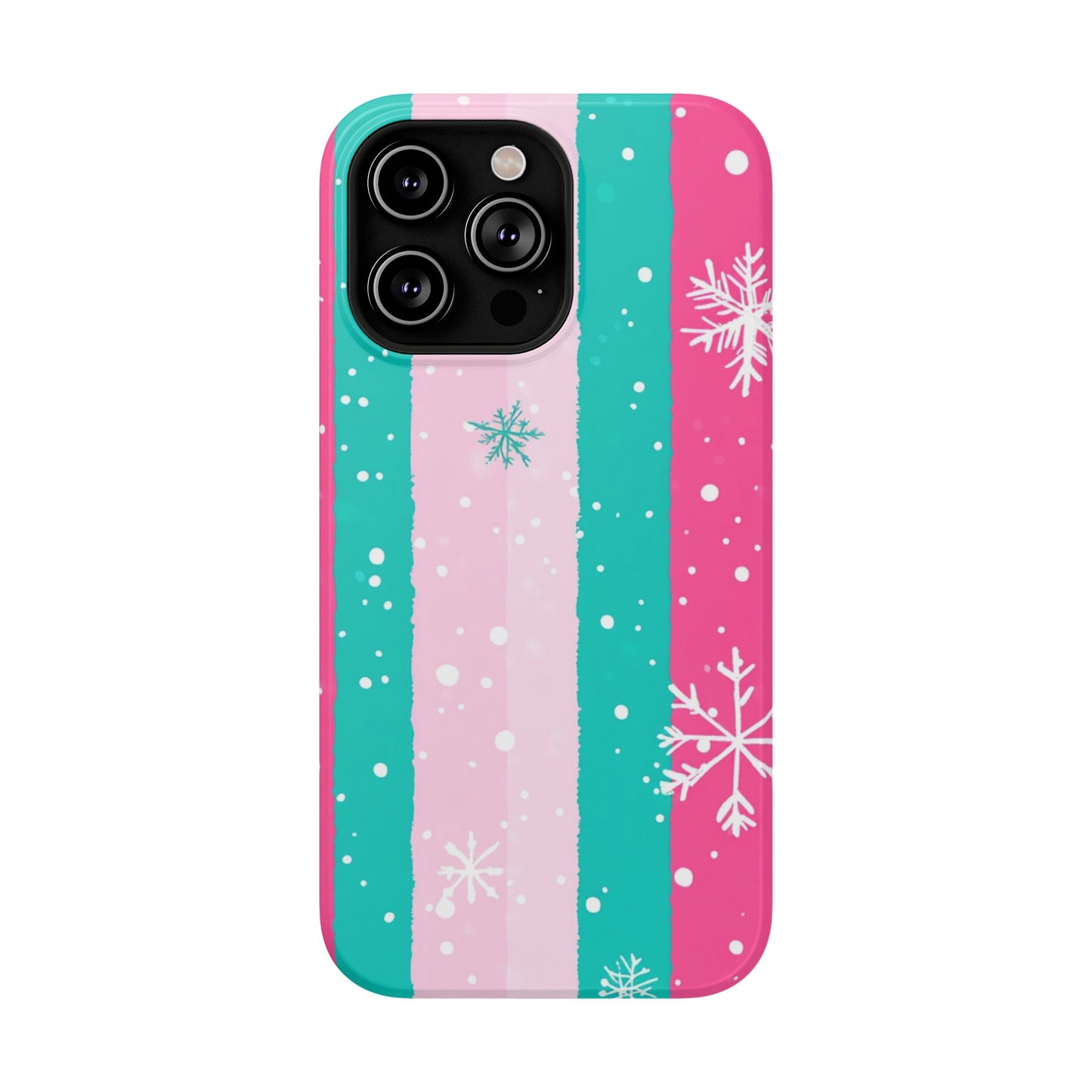 Colorful Winter Impact-Resistant Phone Cases, Cute Snowflake Phone Covers, Holiday Gift for Her, Winter Phone Accessory, Stylish Tech Gear