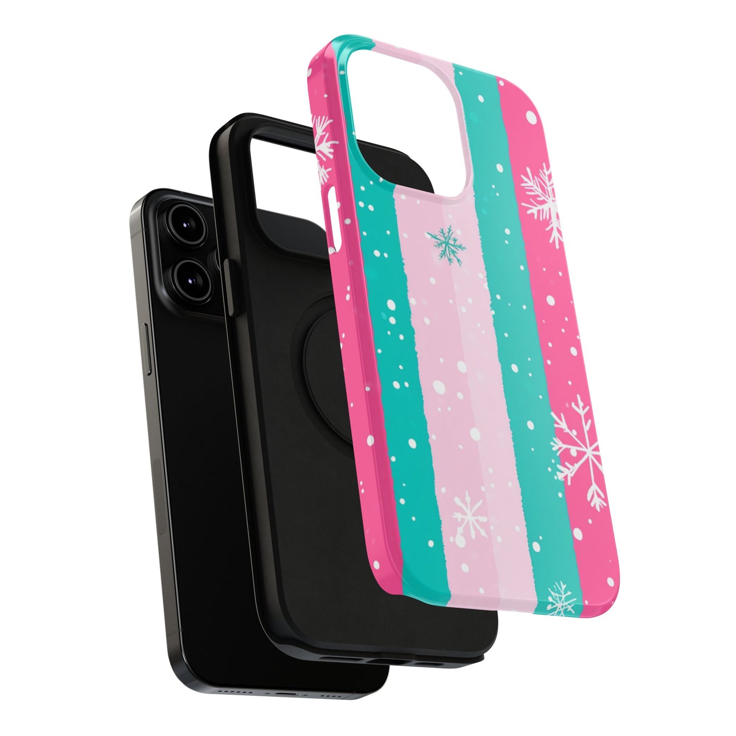Colorful Winter Impact-Resistant Phone Cases, Cute Snowflake Phone Covers, Holiday Gift for Her, Winter Phone Accessory, Stylish Tech Gear