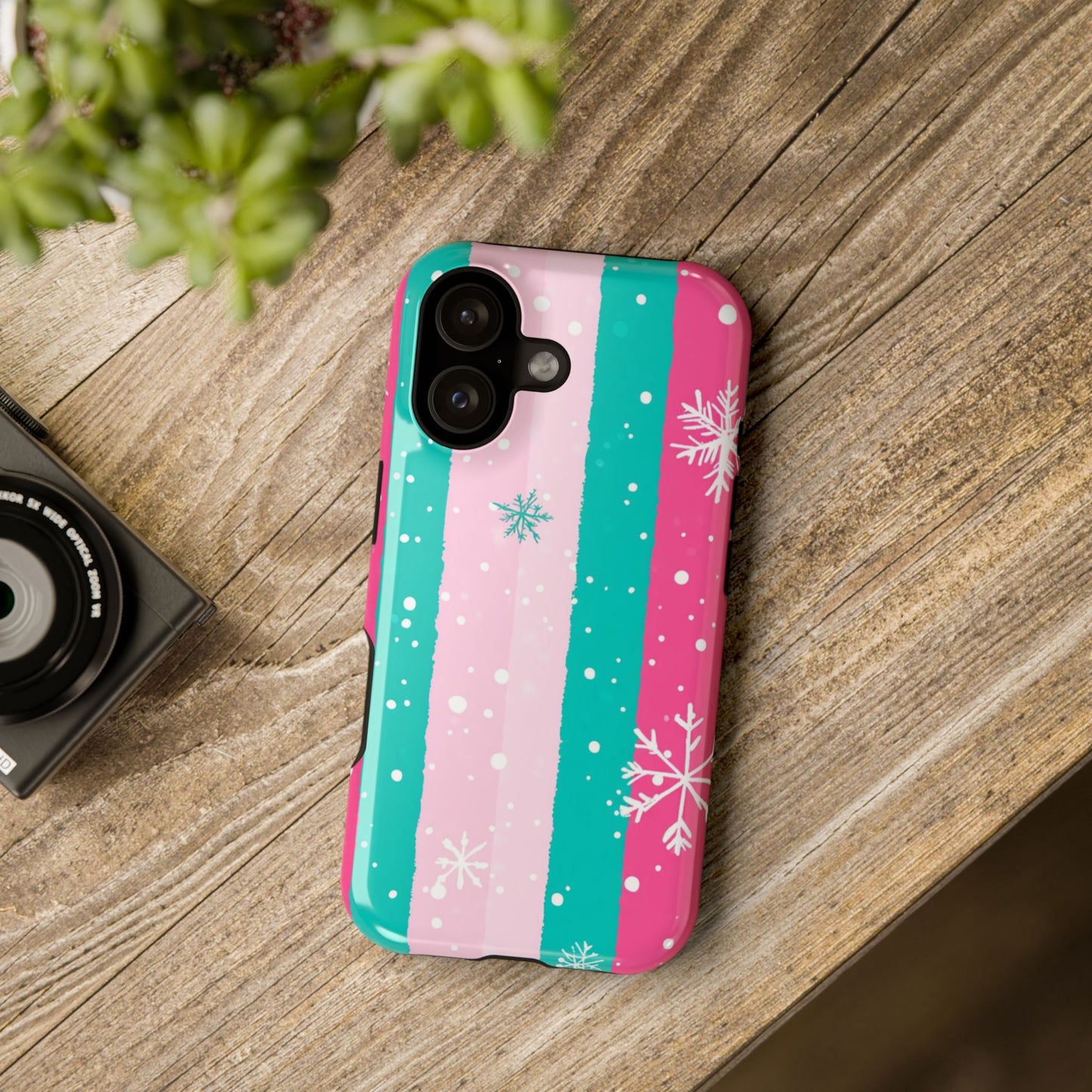 Colorful Winter Impact-Resistant Phone Cases, Cute Snowflake Phone Covers, Holiday Gift for Her, Winter Phone Accessory, Stylish Tech Gear