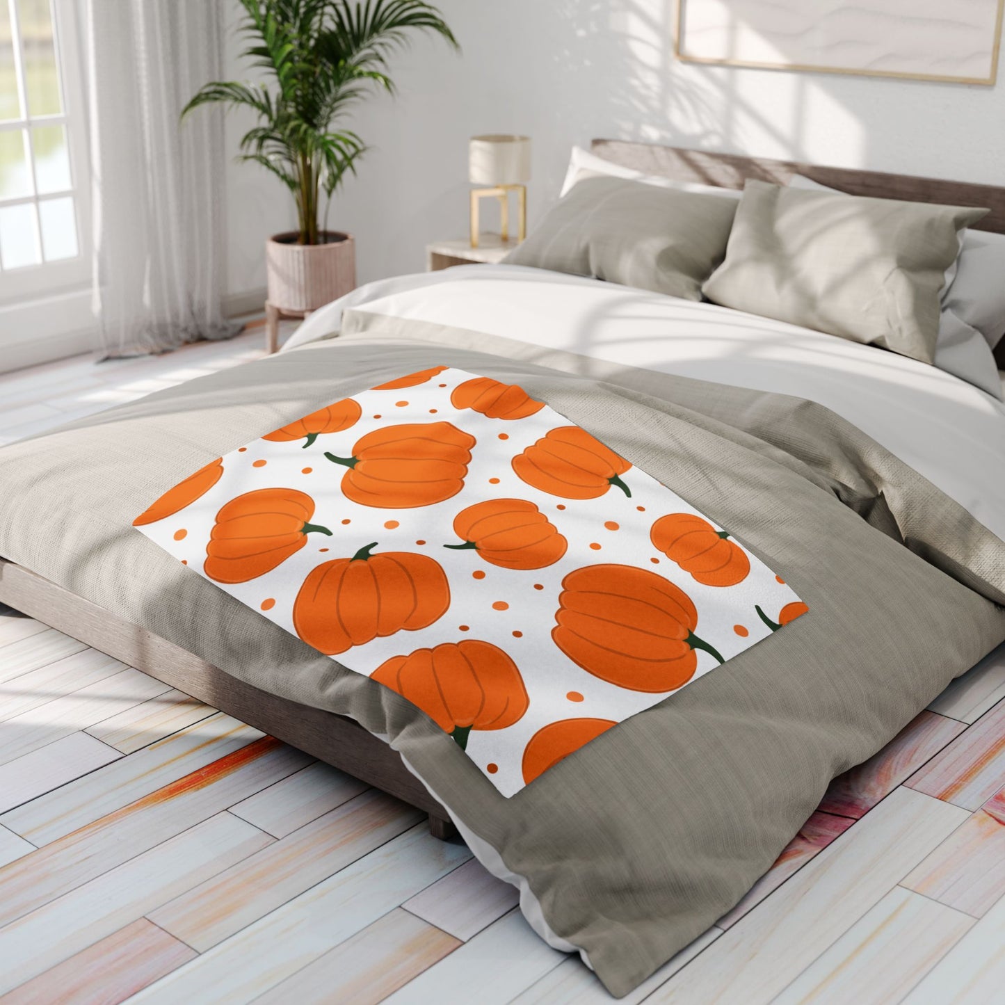 Cozy Pumpkin Fleece Blanket | Perfect for Fall Decor, Halloween, Thanksgiving, Home Warmth, Gift Idea