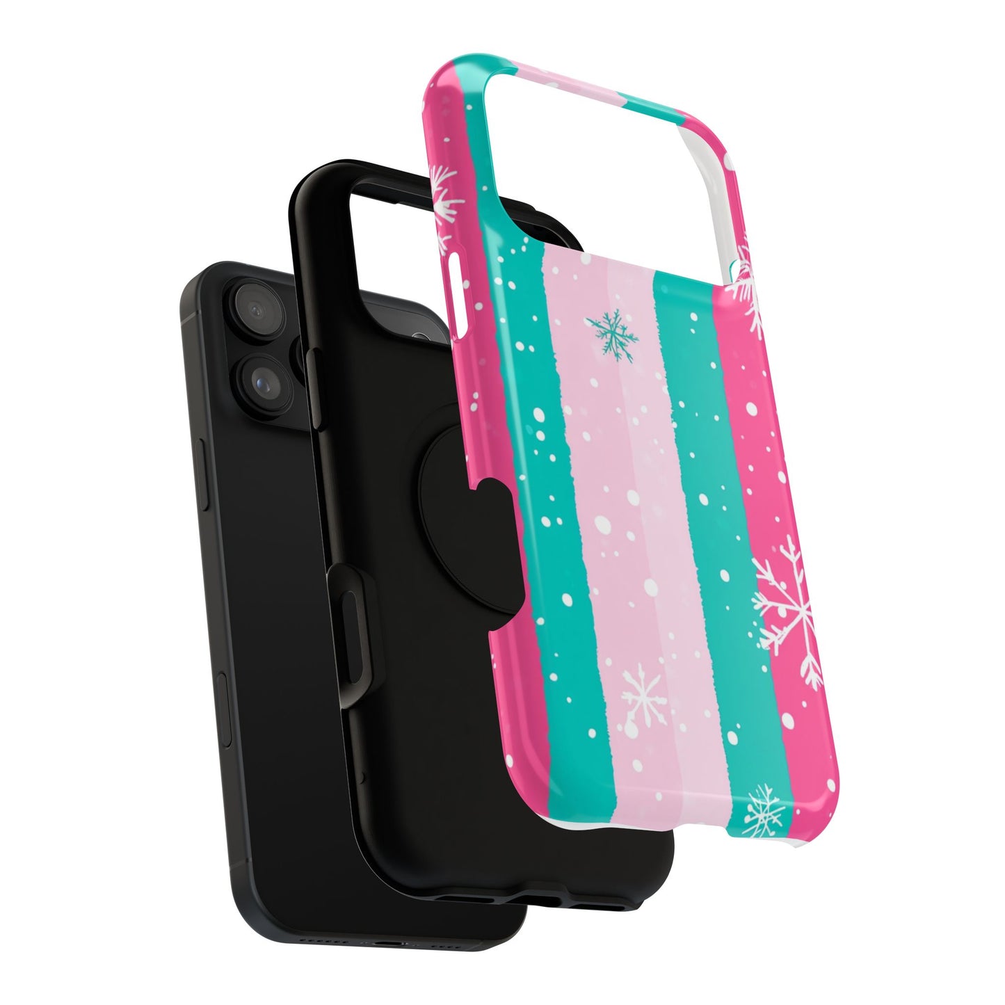 Colorful Winter Impact-Resistant Phone Cases, Cute Snowflake Phone Covers, Holiday Gift for Her, Winter Phone Accessory, Stylish Tech Gear