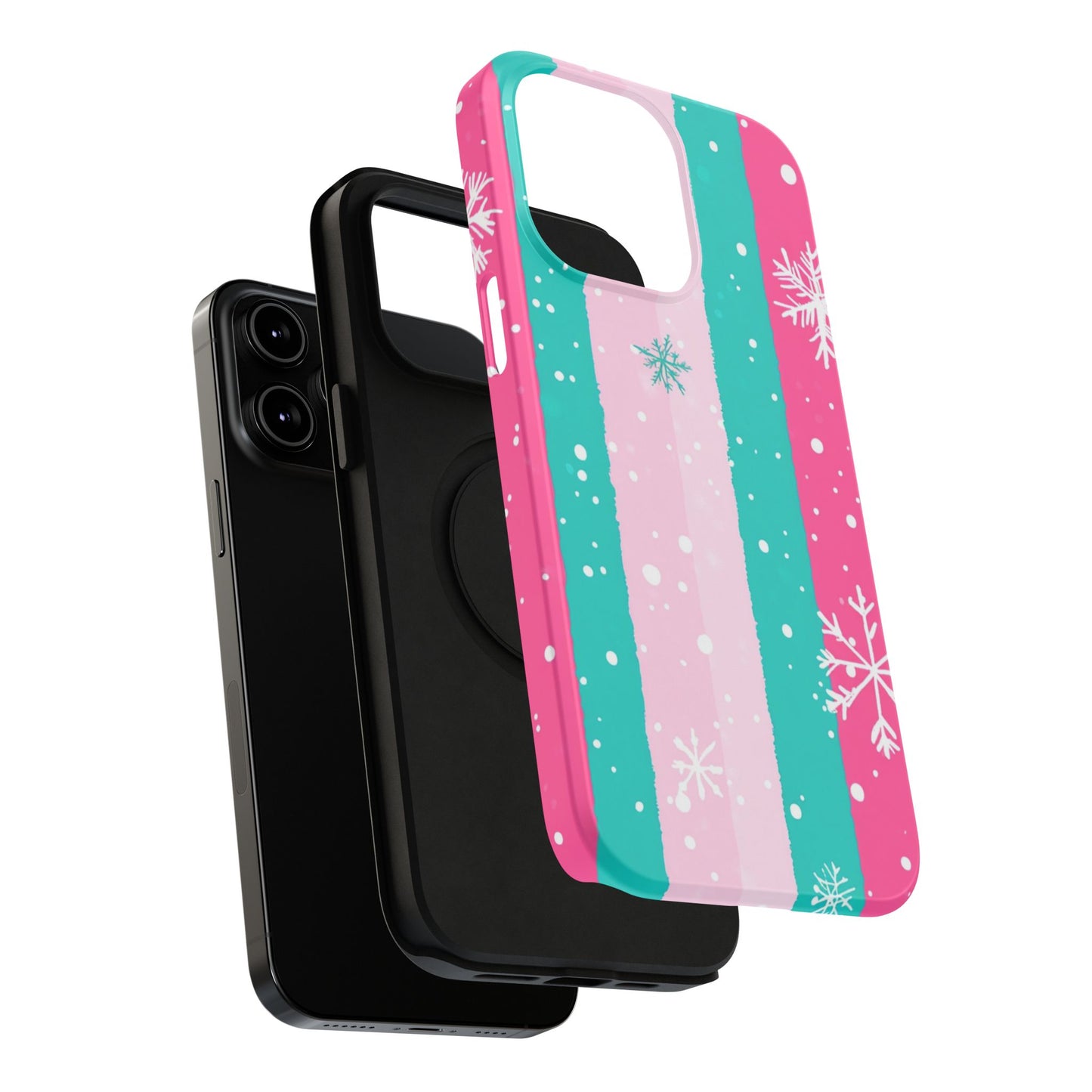 Colorful Winter Impact-Resistant Phone Cases, Cute Snowflake Phone Covers, Holiday Gift for Her, Winter Phone Accessory, Stylish Tech Gear