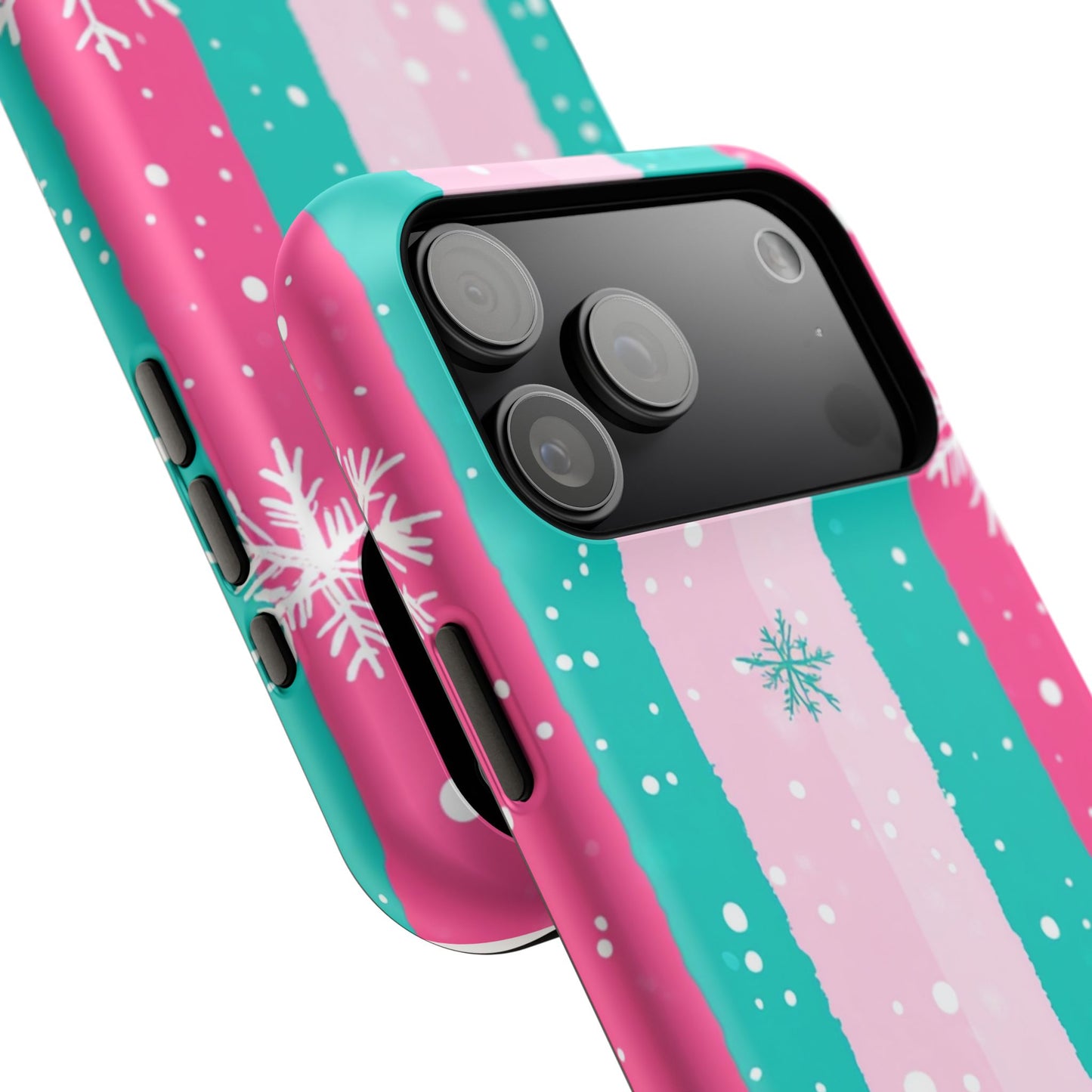 Colorful Winter Impact-Resistant Phone Cases, Cute Snowflake Phone Covers, Holiday Gift for Her, Winter Phone Accessory, Stylish Tech Gear