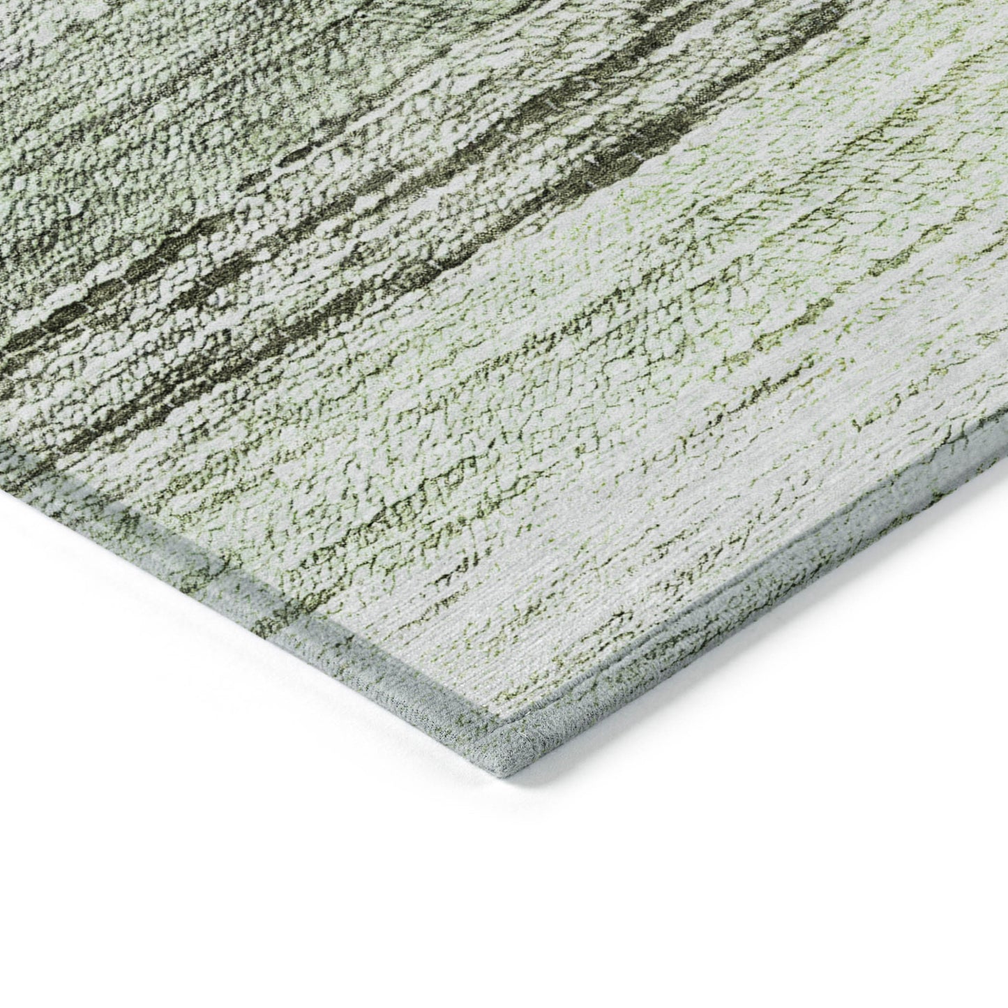 10' X 14' Green Ivory And Purple Ombre Washable Indoor Outdoor Area Rug