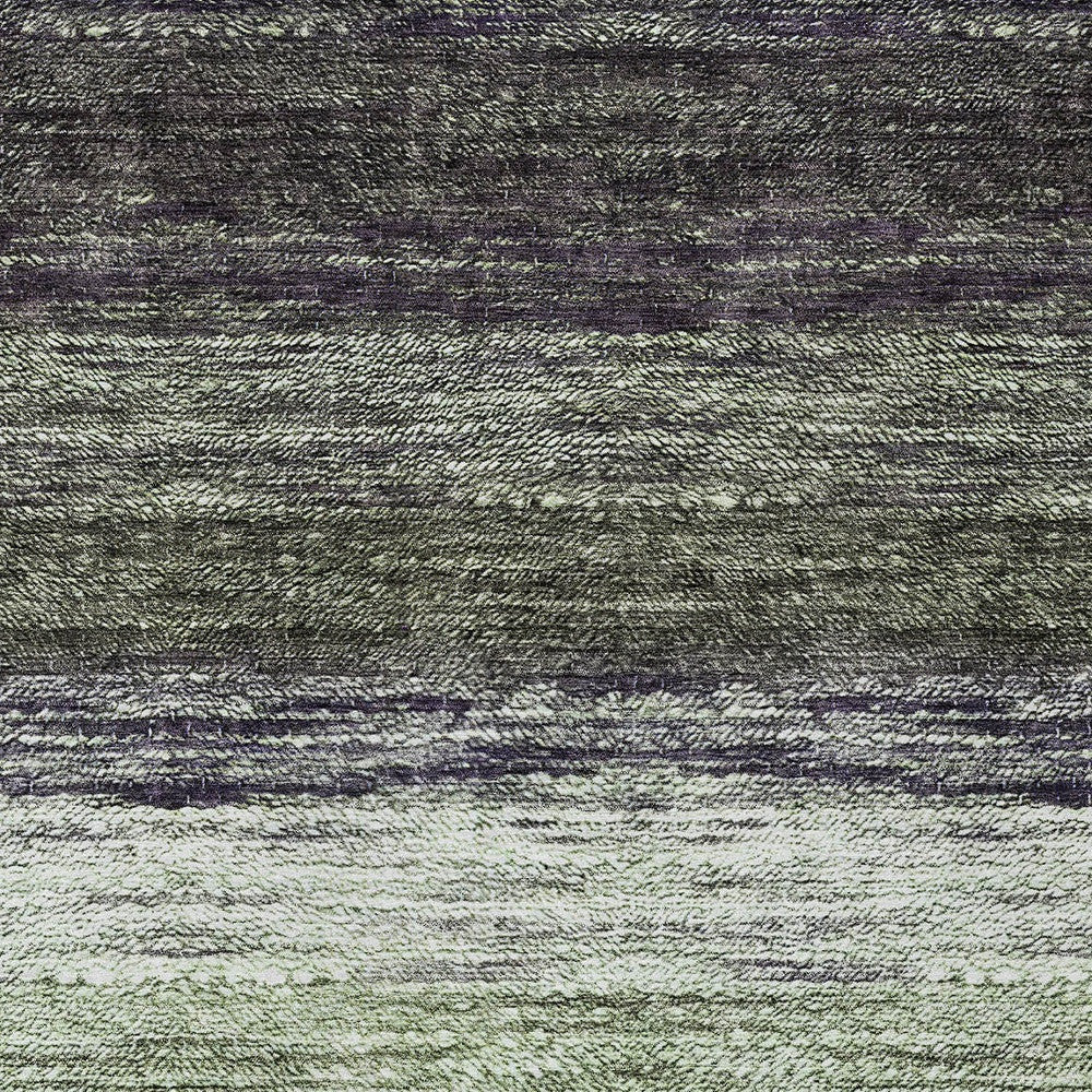 10' X 14' Green Ivory And Purple Ombre Washable Indoor Outdoor Area Rug
